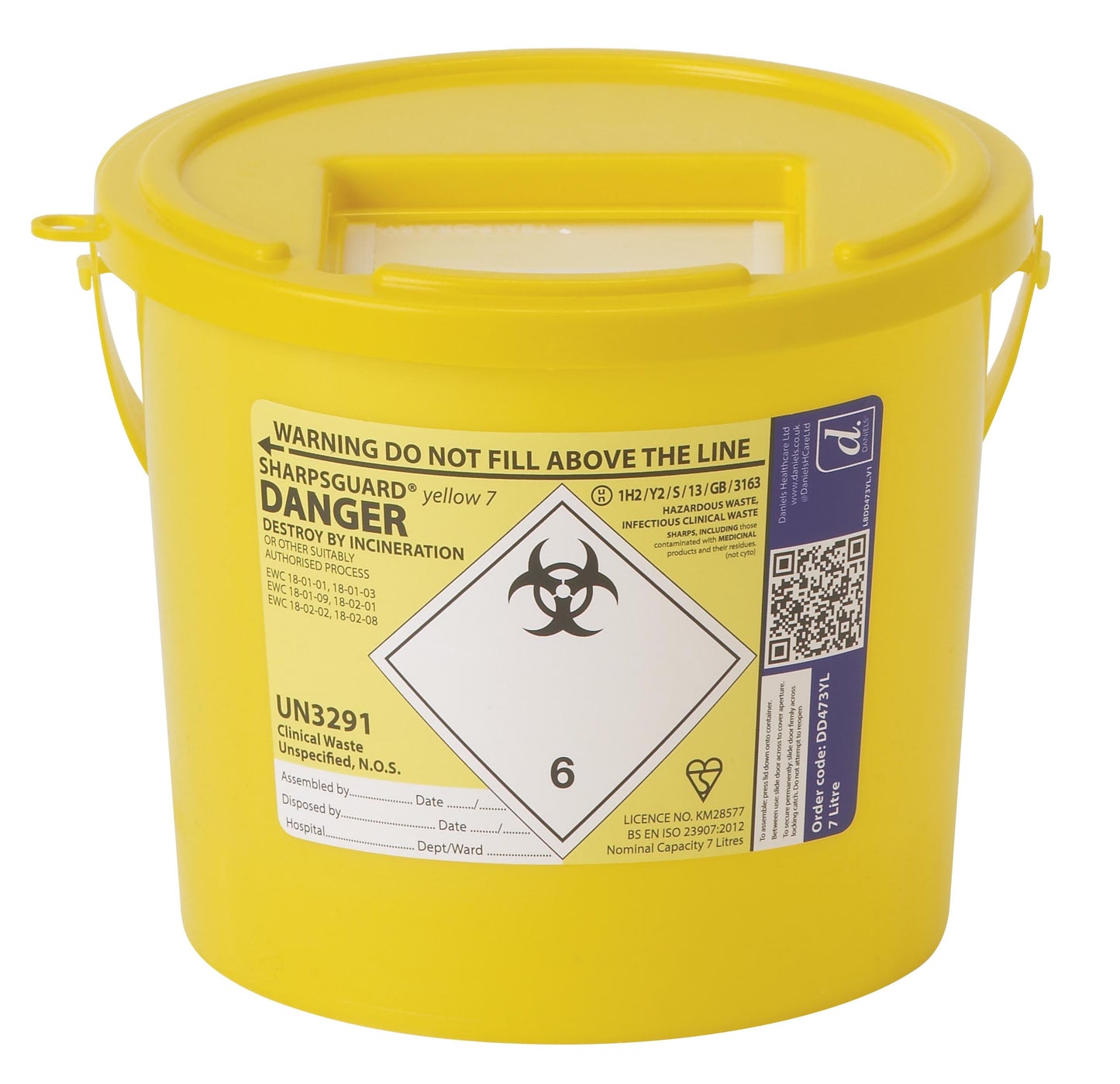 Sharpsguard yellow 7 Ltr Sharps Bin