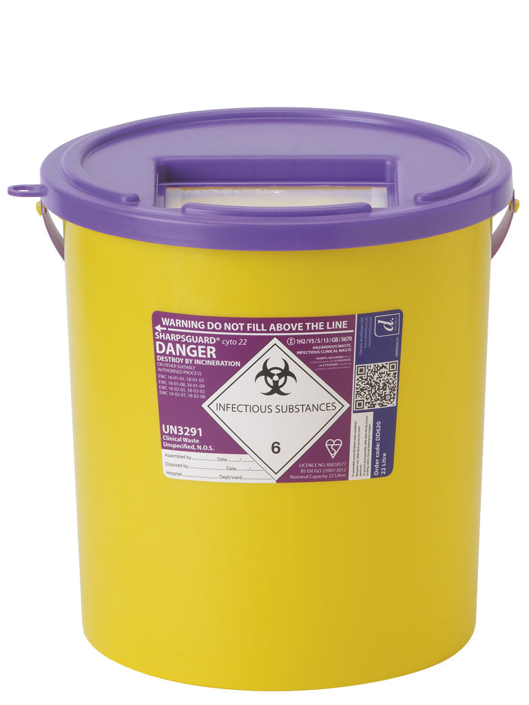 Sharpsguard Cyto 22 Litre Sharps Bin