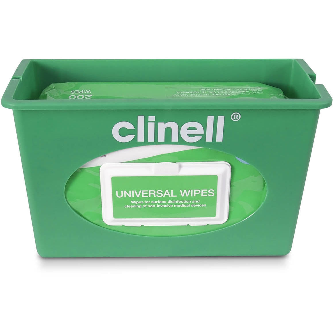Medium Sea Green Clinell Universal Wipes Wall Mounted Dispenser - Green