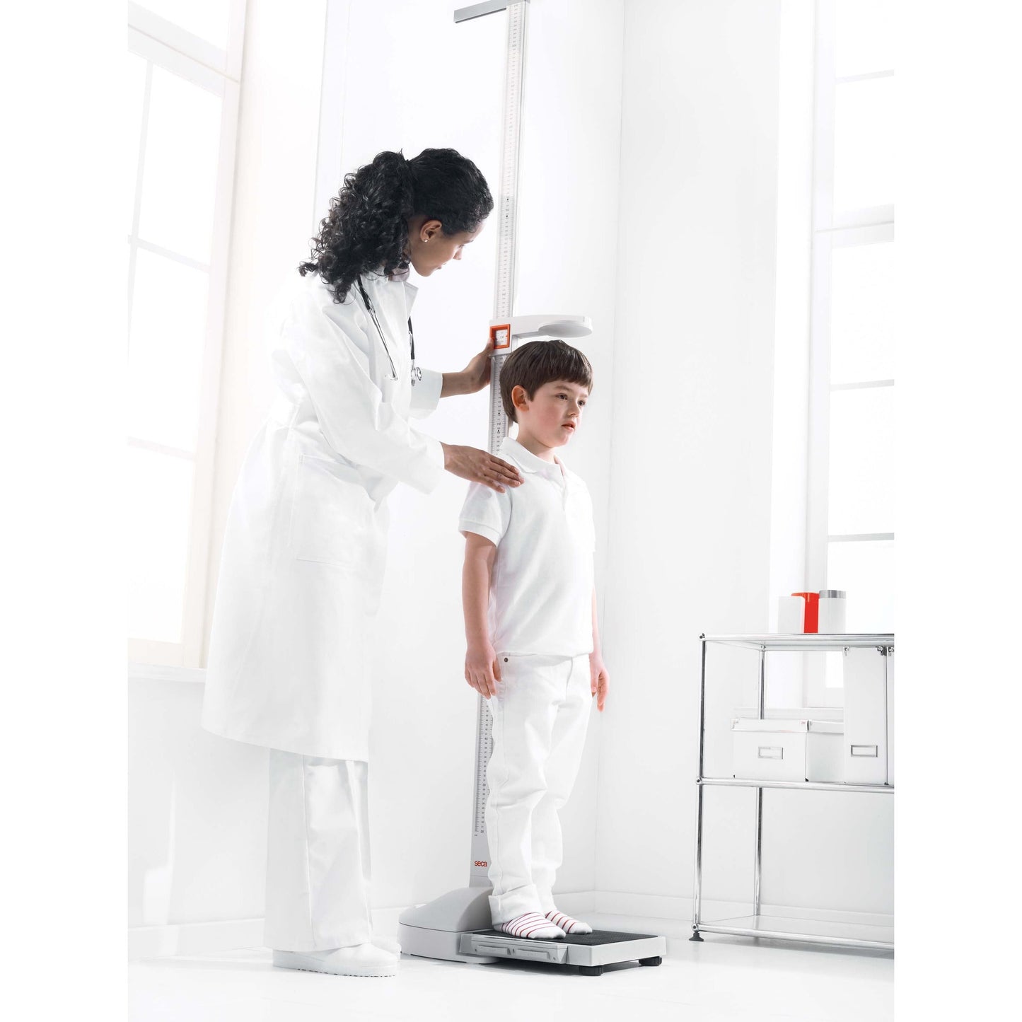 White Smoke seca 217 - Portable Stadiometer Combinable with Flat Scale