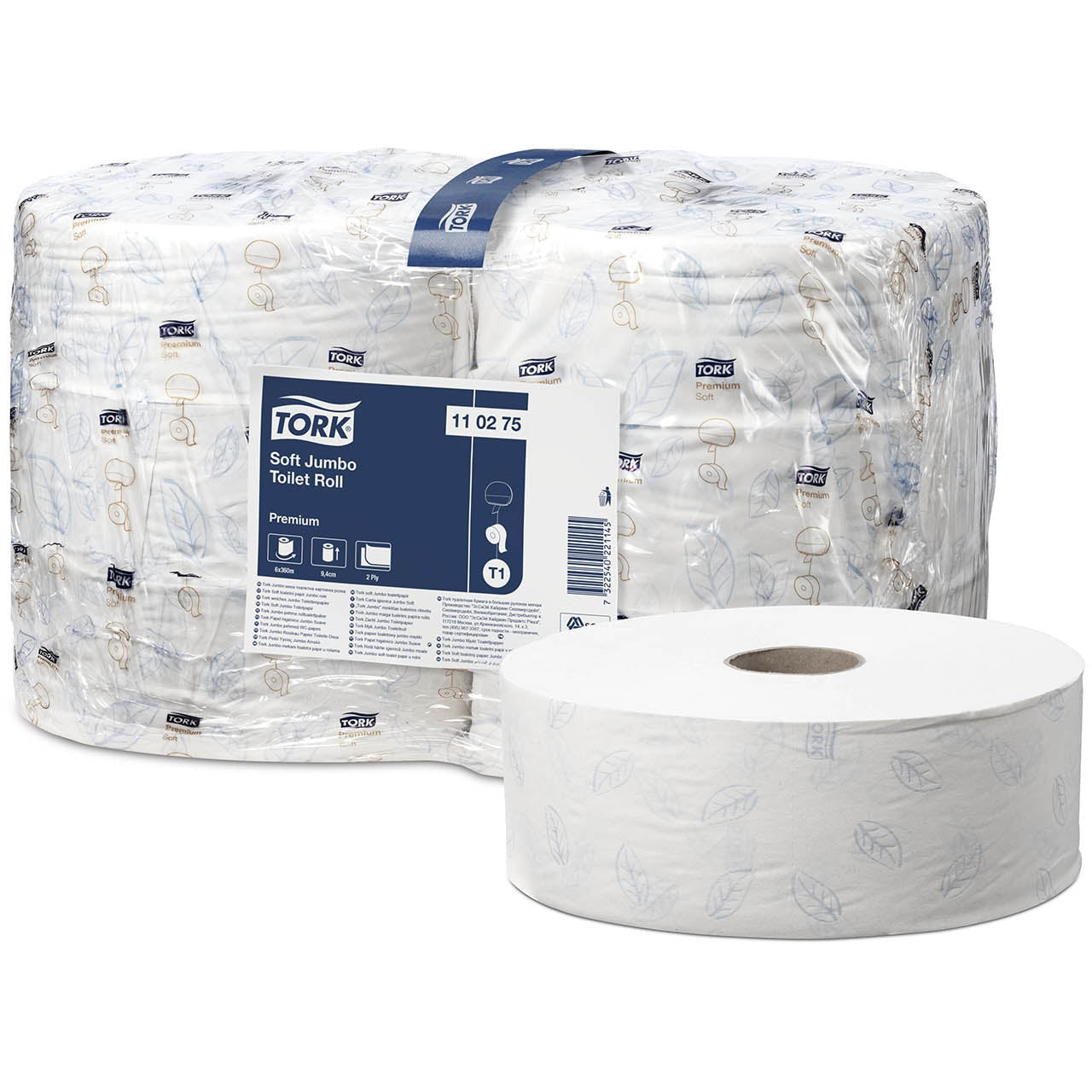 Light Gray Tork Soft Jumbo Toilet Roll Premium 2Ply - 110275 - Case of 6 x 360m