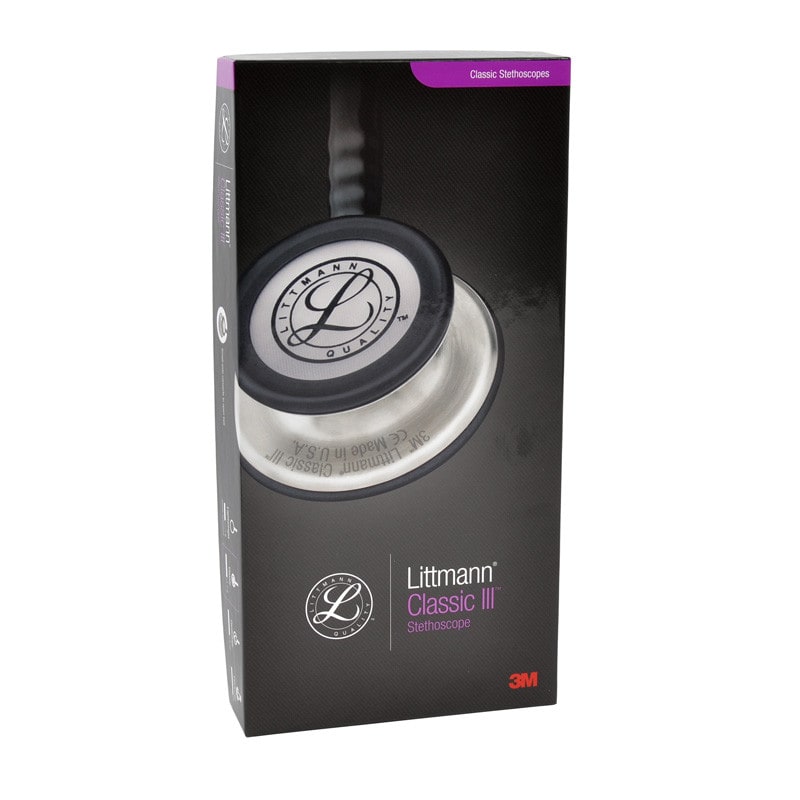 Dark Slate Gray Littmann Classic III Monitoring Stethoscope: Black and Smoke 5811