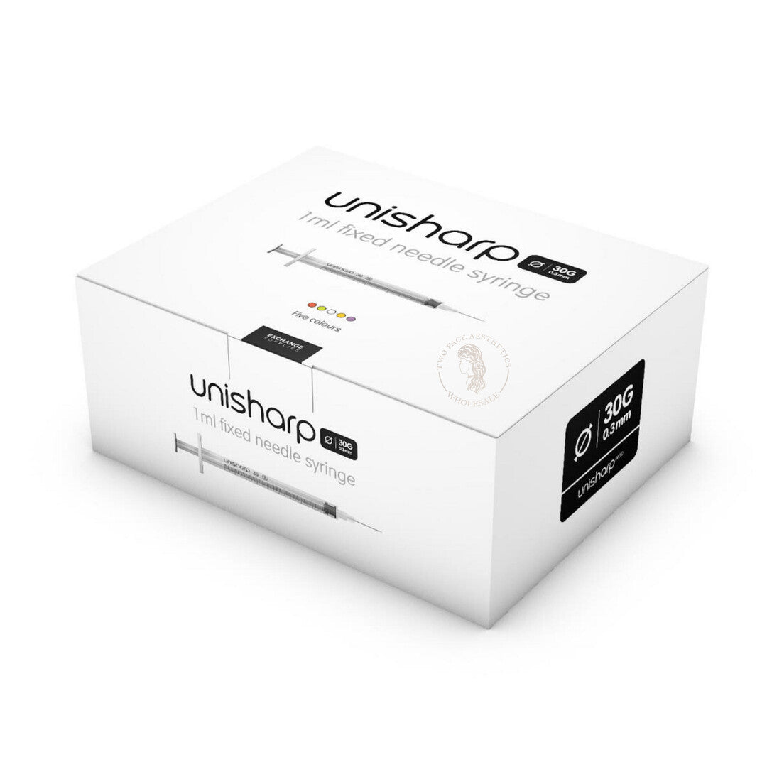 Unisharp 1ml Fixed 30G 0.5" White x 100