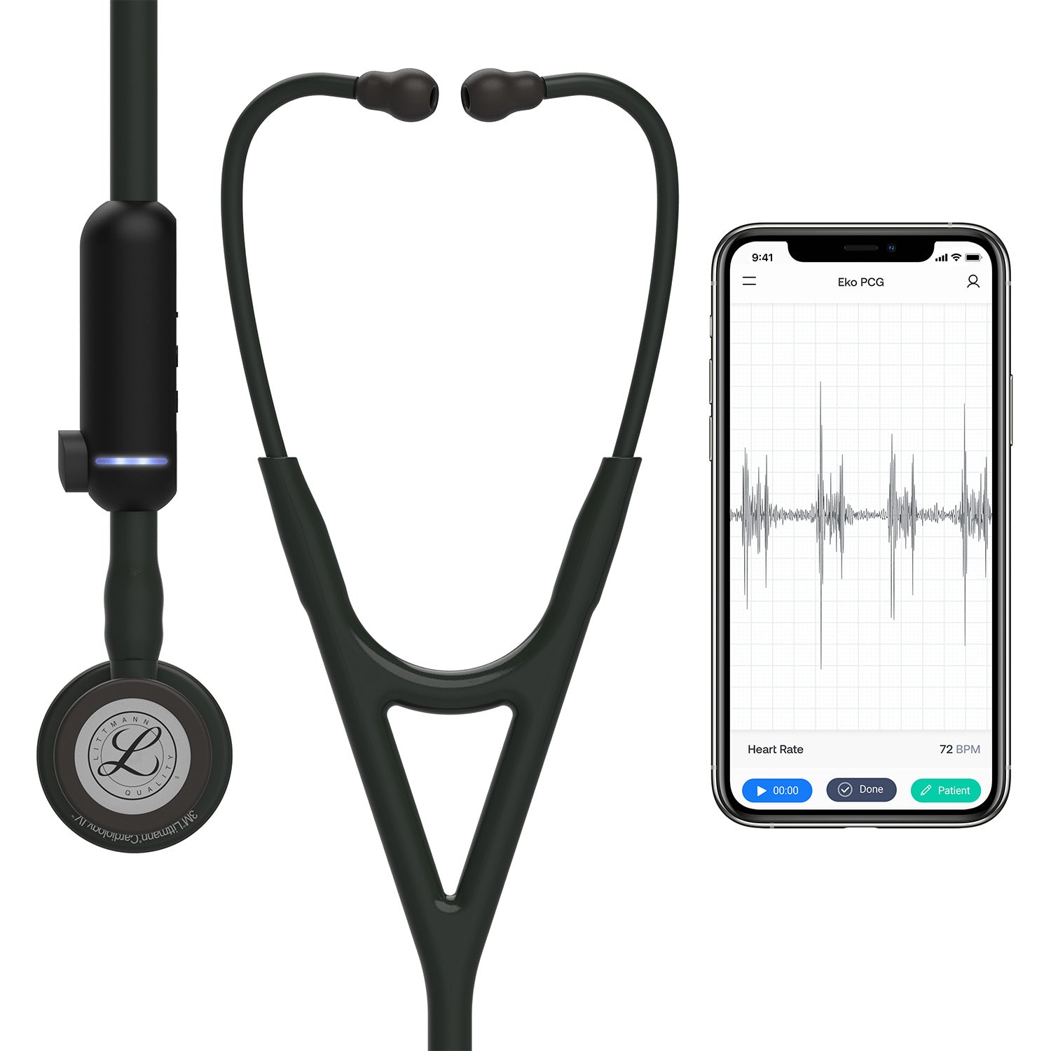 Dark Slate Gray Littmann CORE Digital Stethoscope 8490 - Black