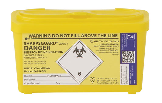 Sharpsguard yellow 1 Ltr Sharps Bin