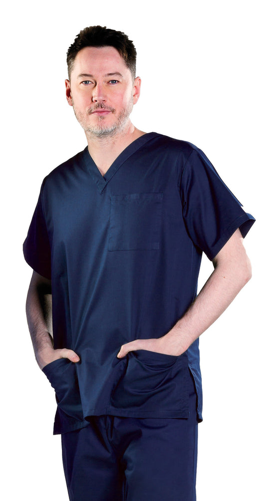 Unisex Smart Scrub Top - Navy Blue