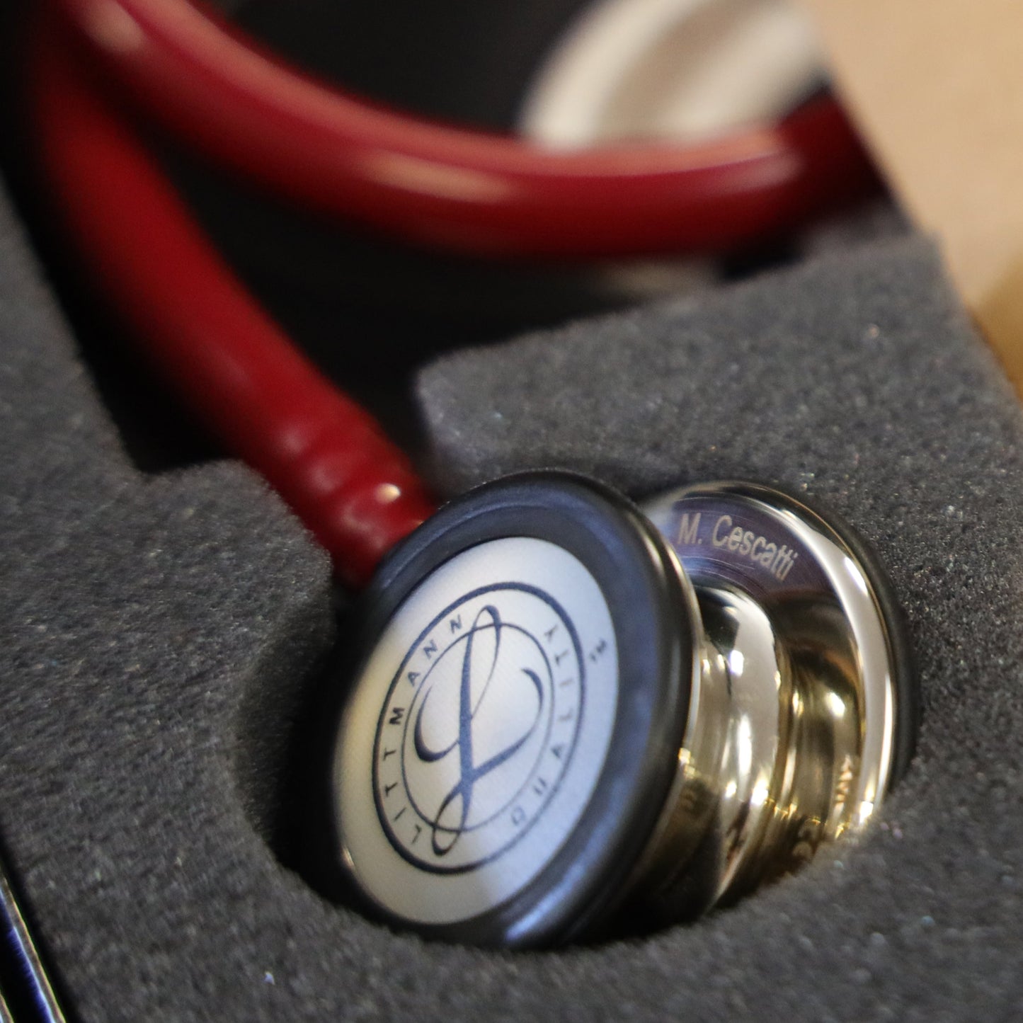 Littmann Classic III Monitoring Stethoscope: Champagne & Burgundy 5864