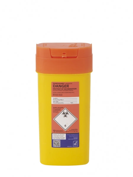 Sharsguard orange 0.6 Ltr Sharps Bin