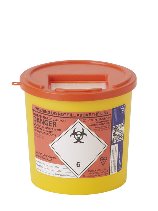 Sharpsguard Orange 2.5 Ltr Sharps Bin