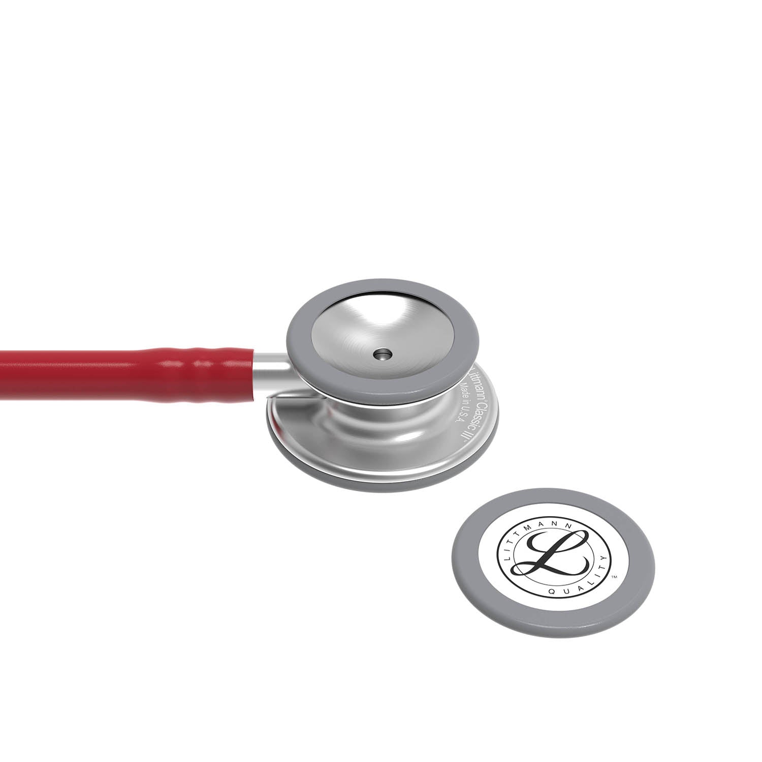 Dark Gray Littmann Classic III Monitoring Stethoscope: Burgundy 5627