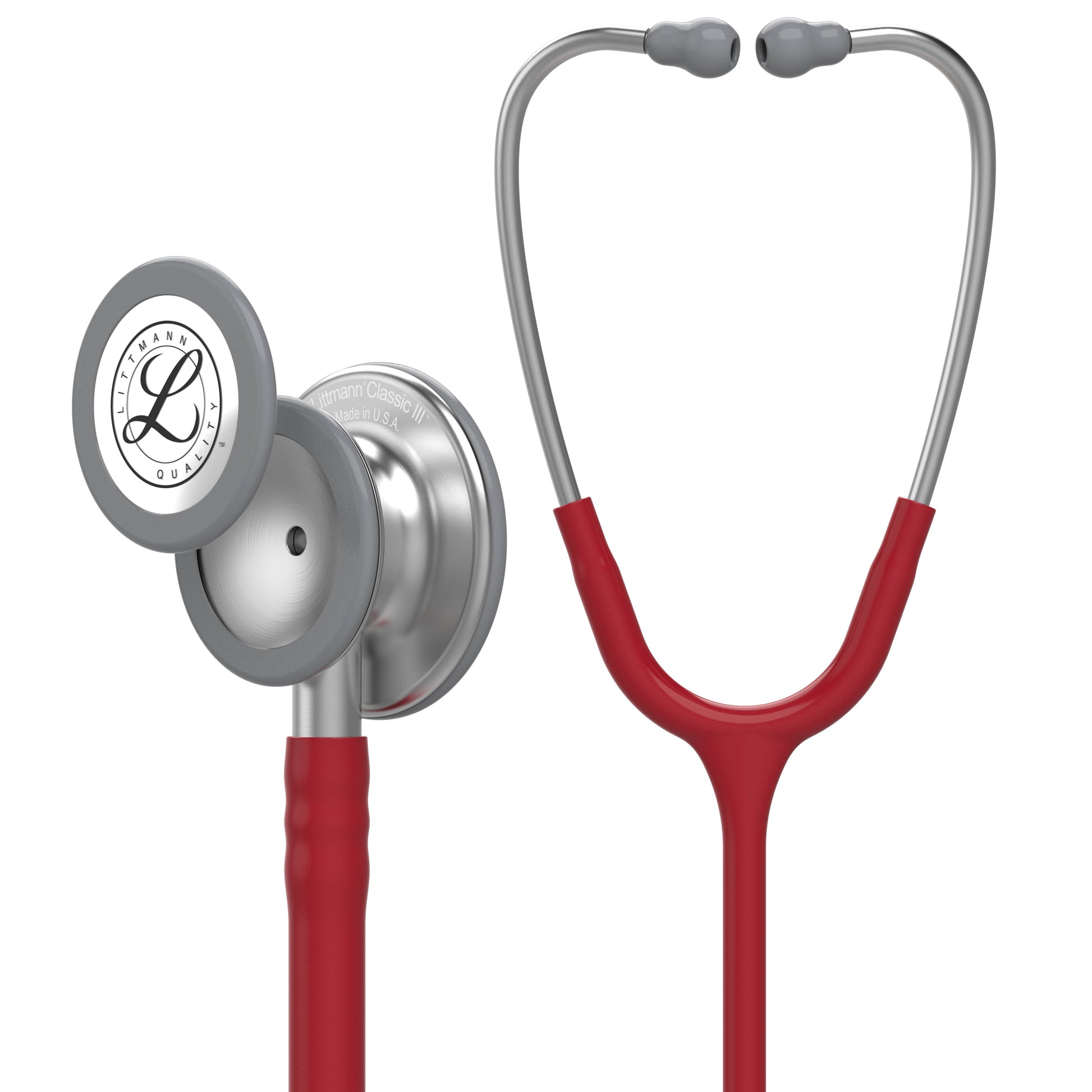 Slate Gray Littmann Classic III Monitoring Stethoscope: Burgundy 5627