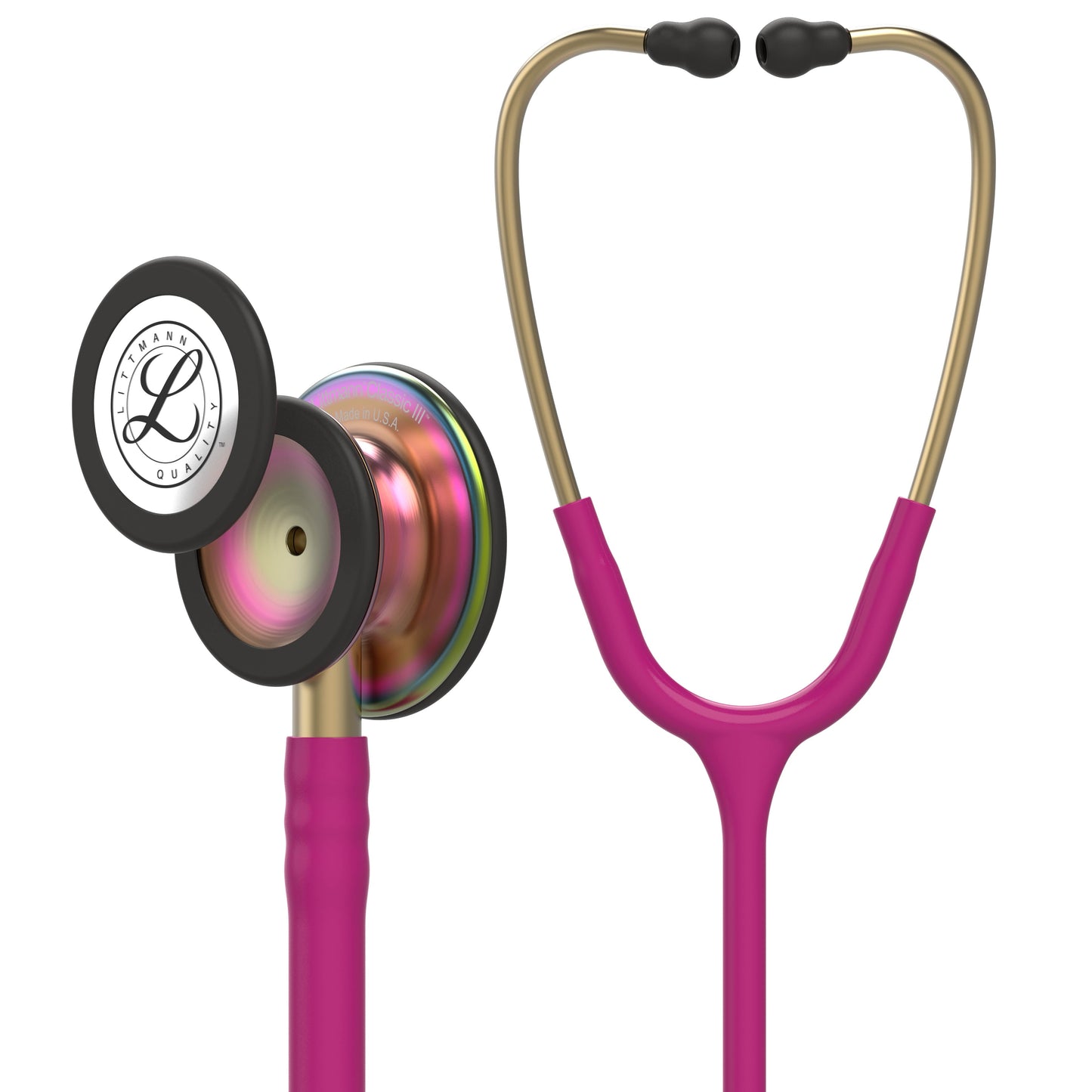 Maroon Littmann Classic III Monitoring Stethoscope: Raspberry Rainbow 5806