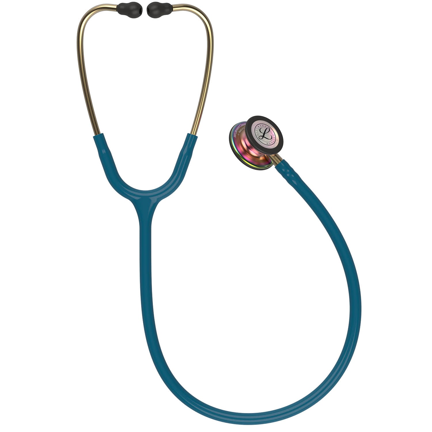 Dark Slate Gray Littmann Classic III Monitoring Stethoscope: Caribbean Blue Rainbow 5807