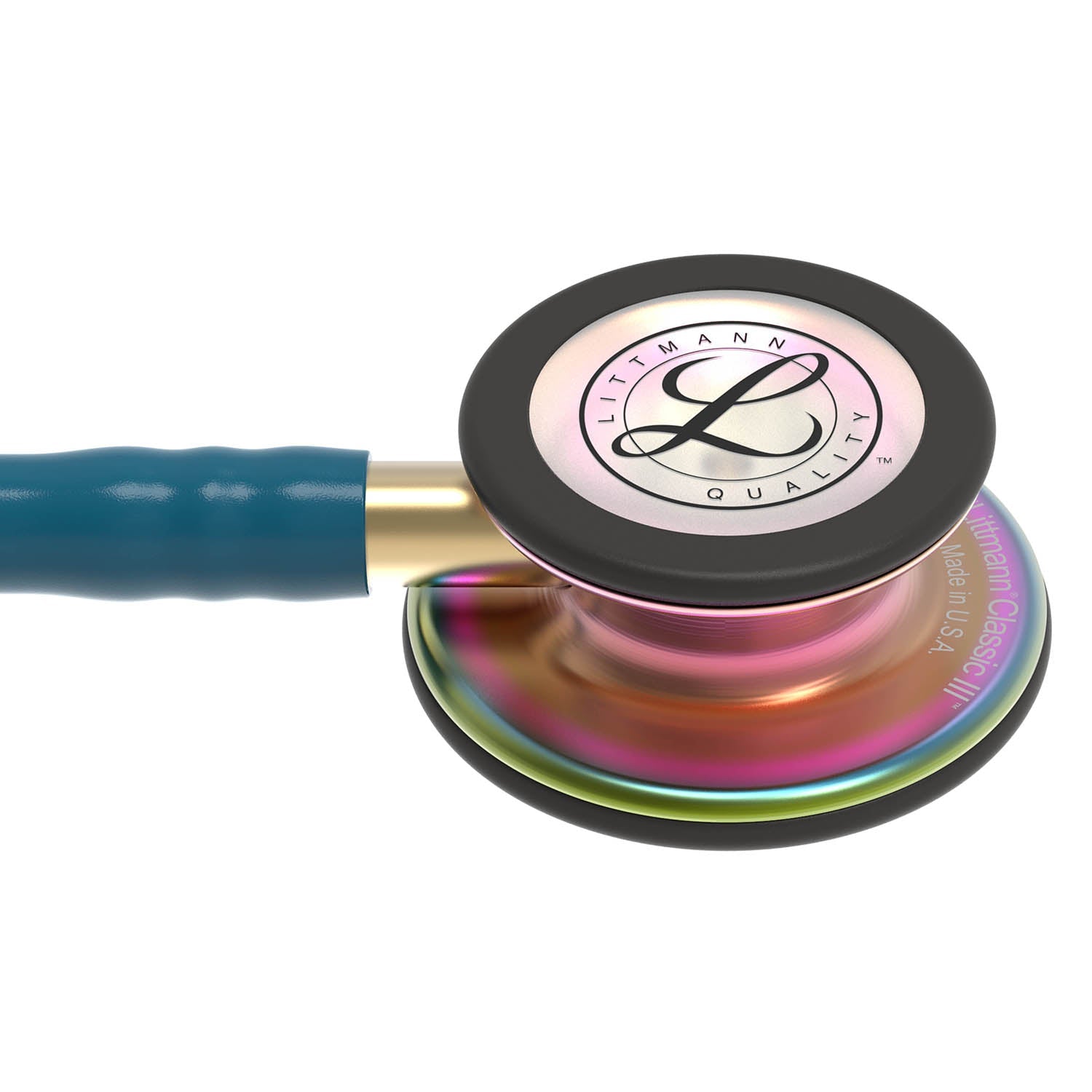 Dark Slate Gray Littmann Classic III Monitoring Stethoscope: Caribbean Blue Rainbow 5807