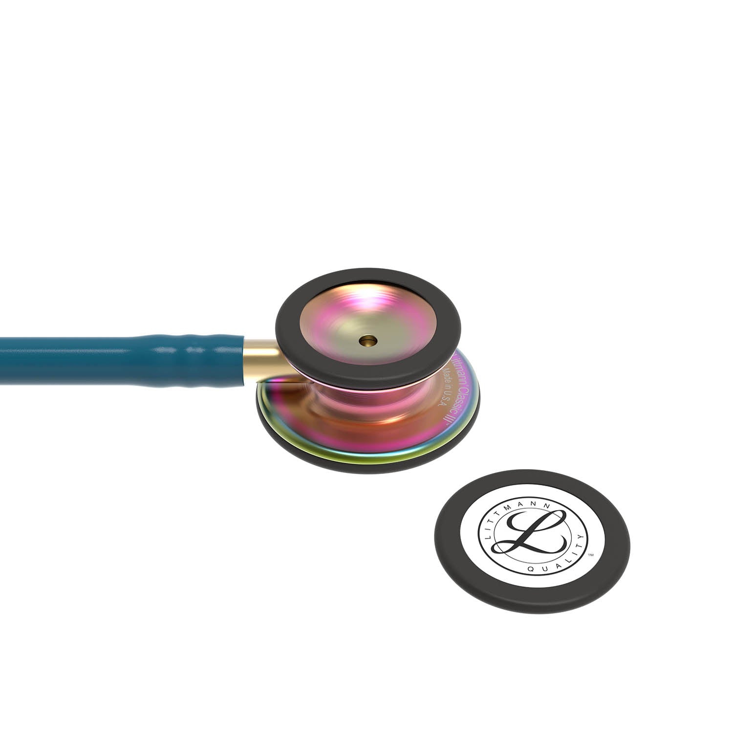 Dark Slate Gray Littmann Classic III Monitoring Stethoscope: Caribbean Blue Rainbow 5807