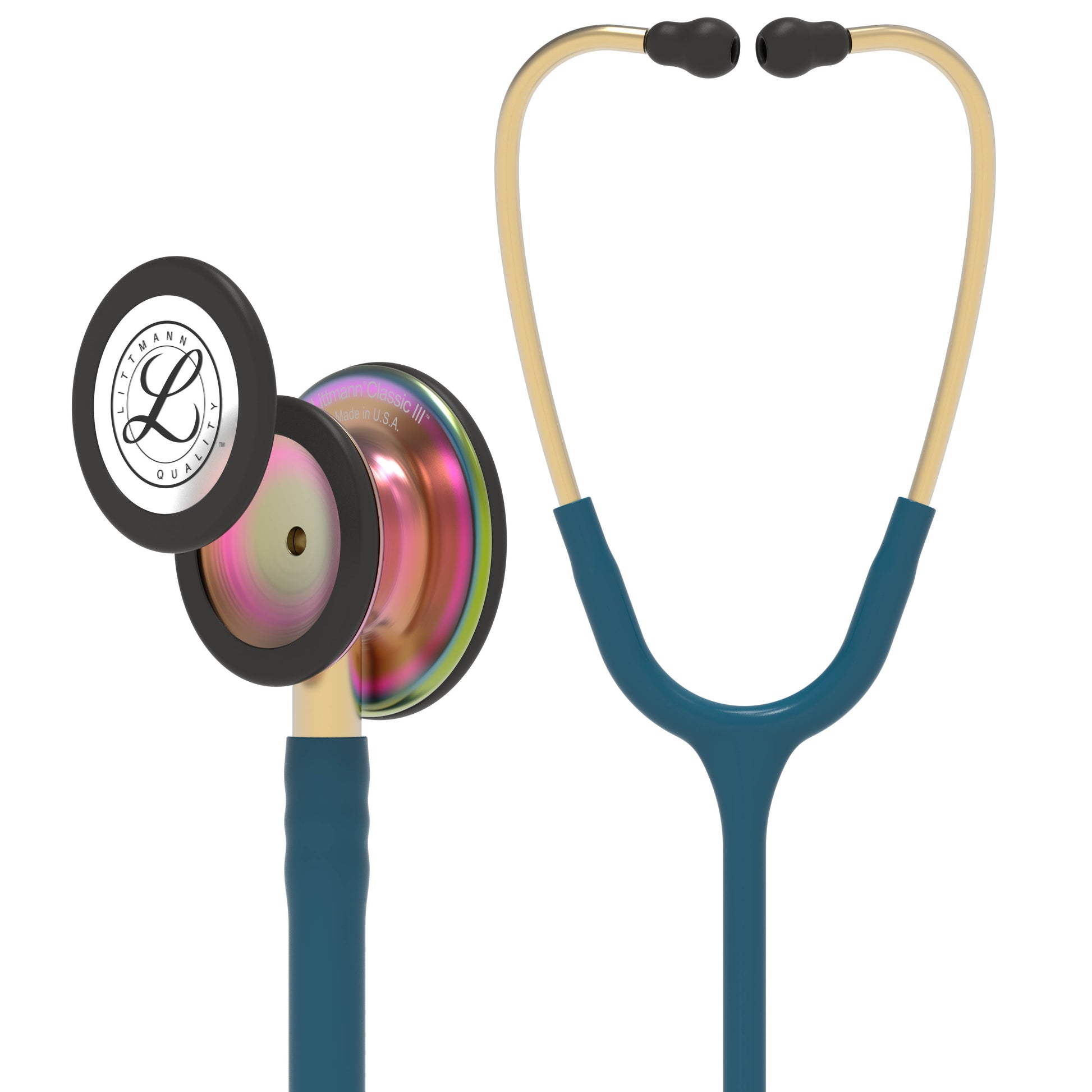 Dark Slate Gray Littmann Classic III Monitoring Stethoscope: Caribbean Blue Rainbow 5807