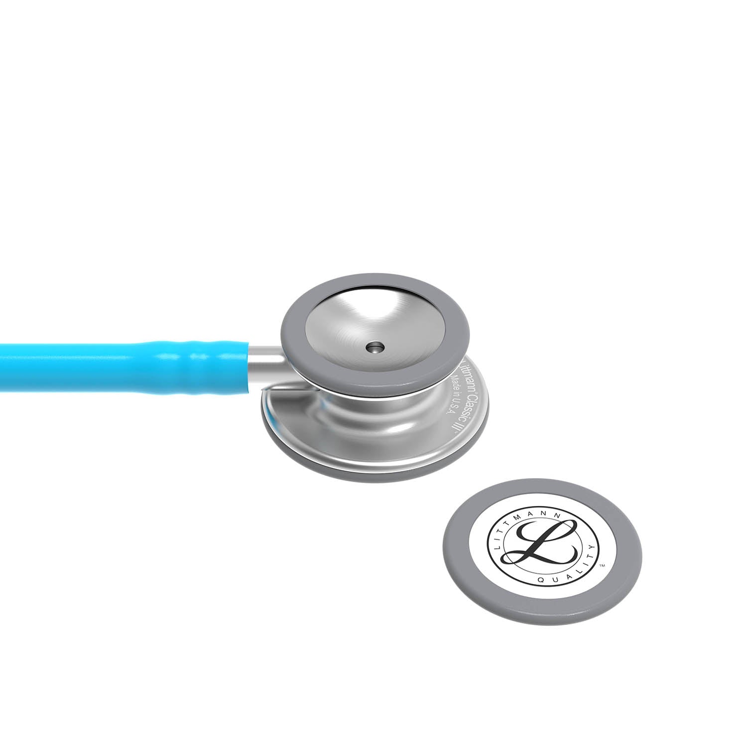 Dark Gray Littmann Classic III Monitoring Stethoscope: Turquoise 5835