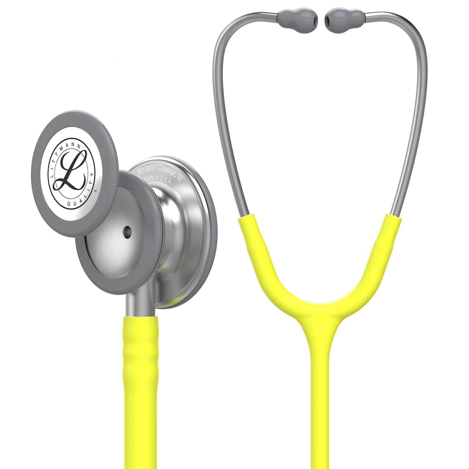 Dark Khaki Littmann Classic III Monitoring Stethoscope: Lemon Lime 5839