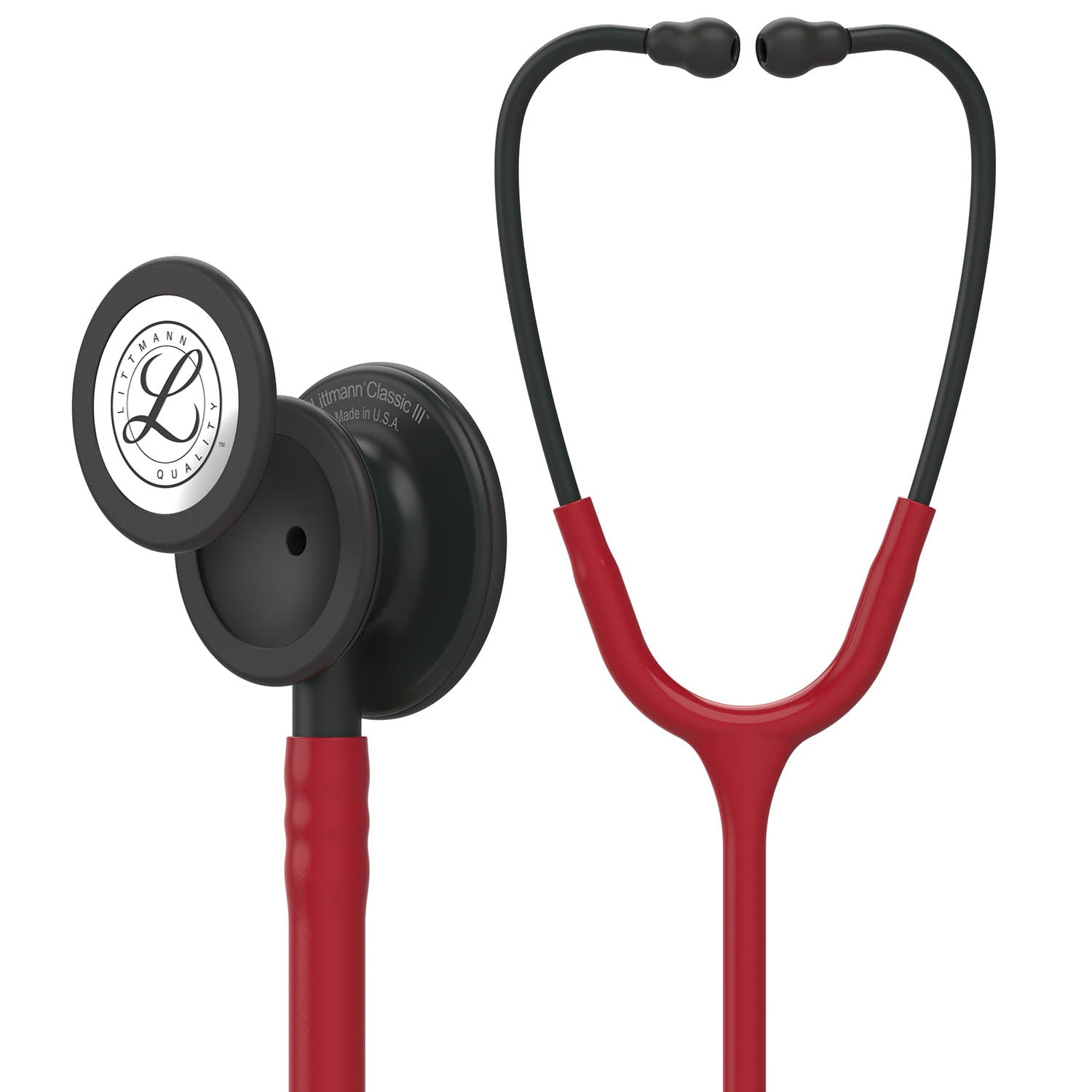 Maroon Littmann Classic III Monitoring Stethoscope: Burgundy - Black Finish 5868