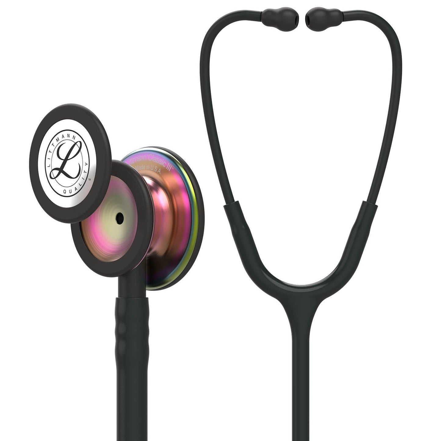 Dark Slate Gray Littmann Classic III Monitoring Stethoscope: Black - Rainbow Finish 5870