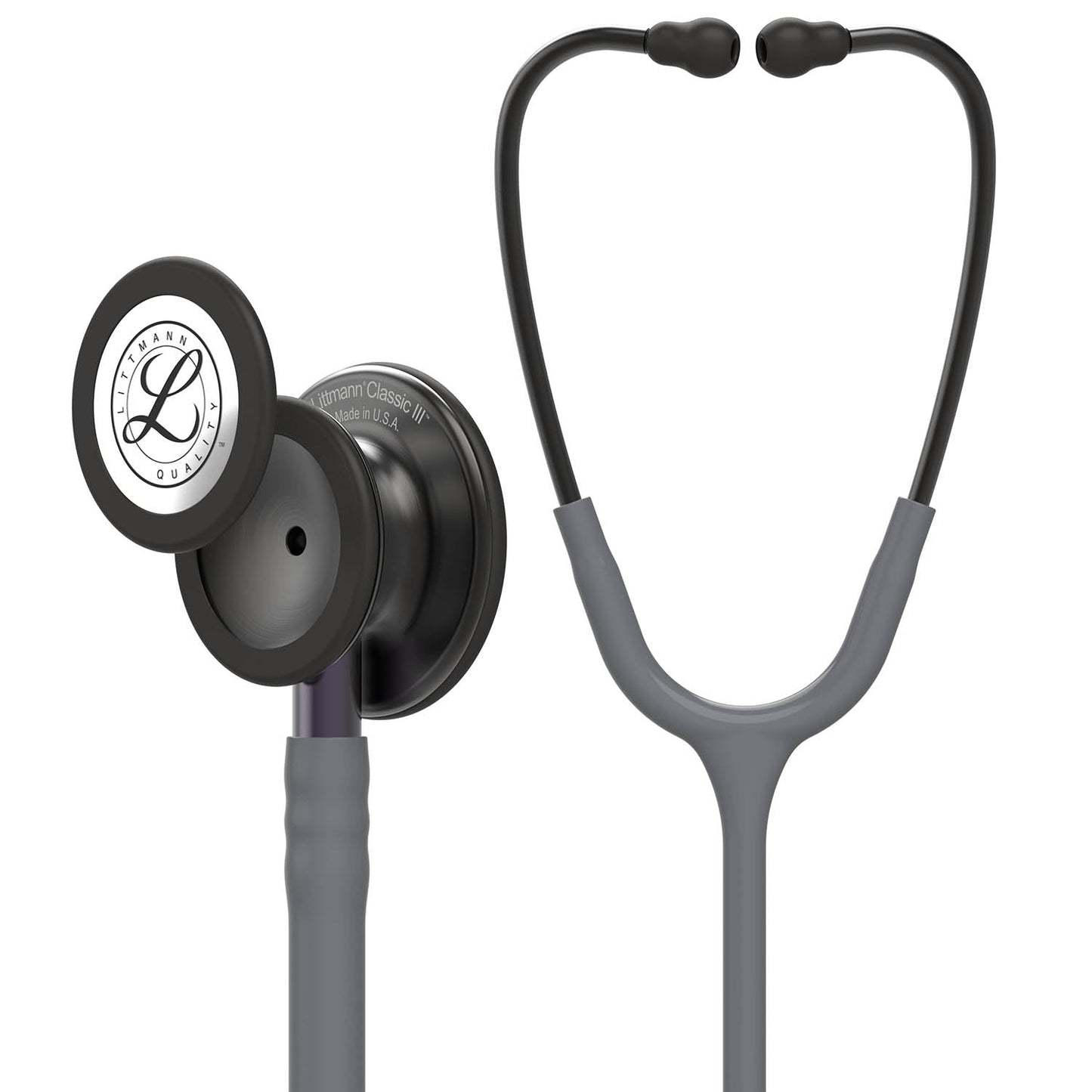 Dark Slate Gray Littmann Classic III Monitoring Stethoscope: Smoke & Gray - Violet Stem 5873