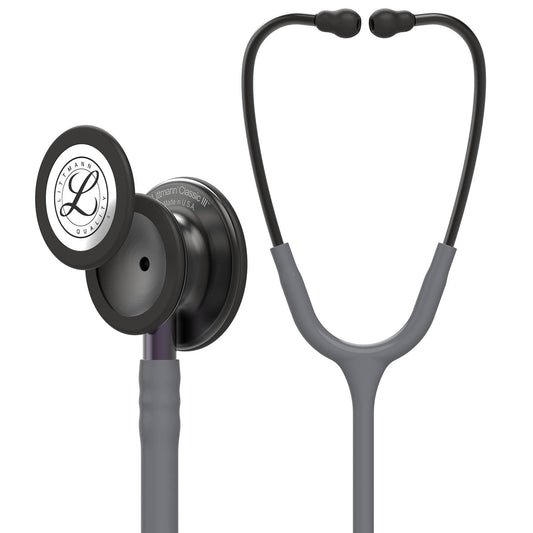 Dark Slate Gray Littmann Classic III Monitoring Stethoscope: Smoke & Gray - Violet Stem 5873