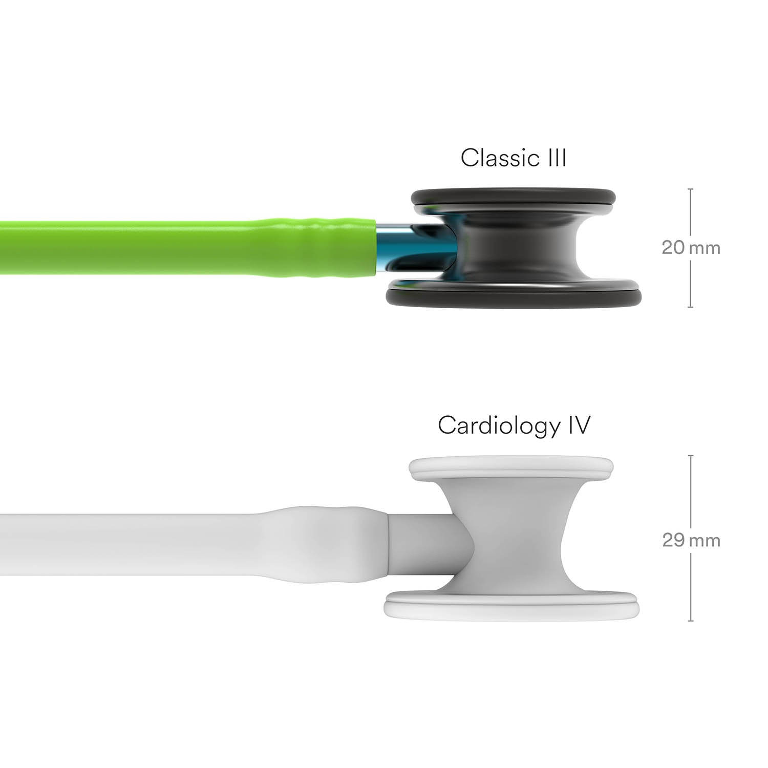 Light Gray Littmann Classic III Monitoring Stethoscope: Smoke & Lime Green - Blue Stem 5875