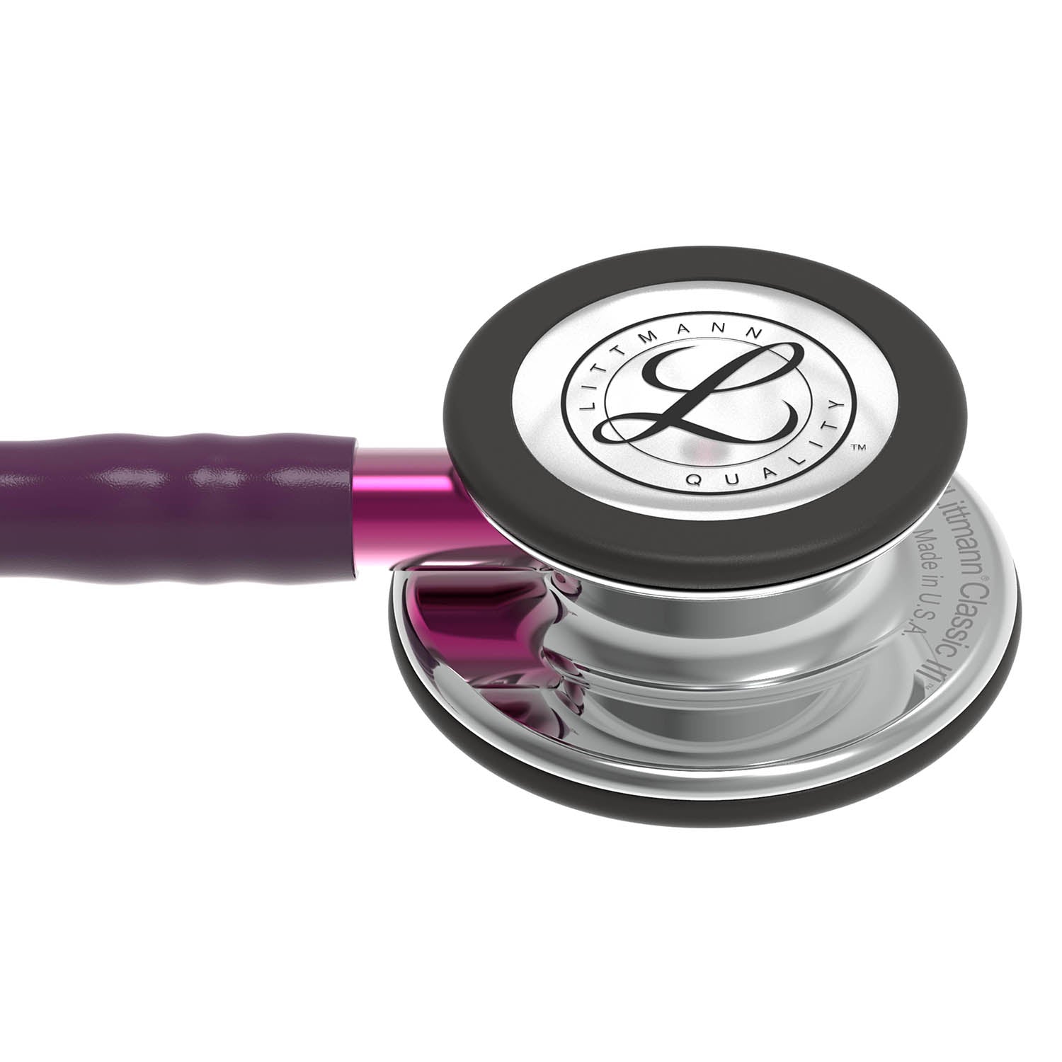 Dark Slate Gray Littmann Classic III Monitoring Stethoscope: Mirror & Plum - Pink Stem 5960