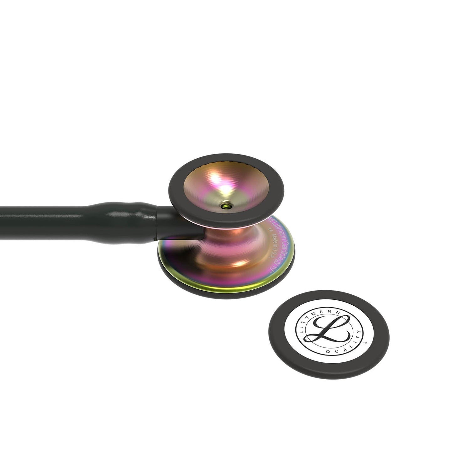 Dark Slate Gray 3M Littmann Cardiology IV Stethoscope - Black - Rainbow Chestpiece - 6165