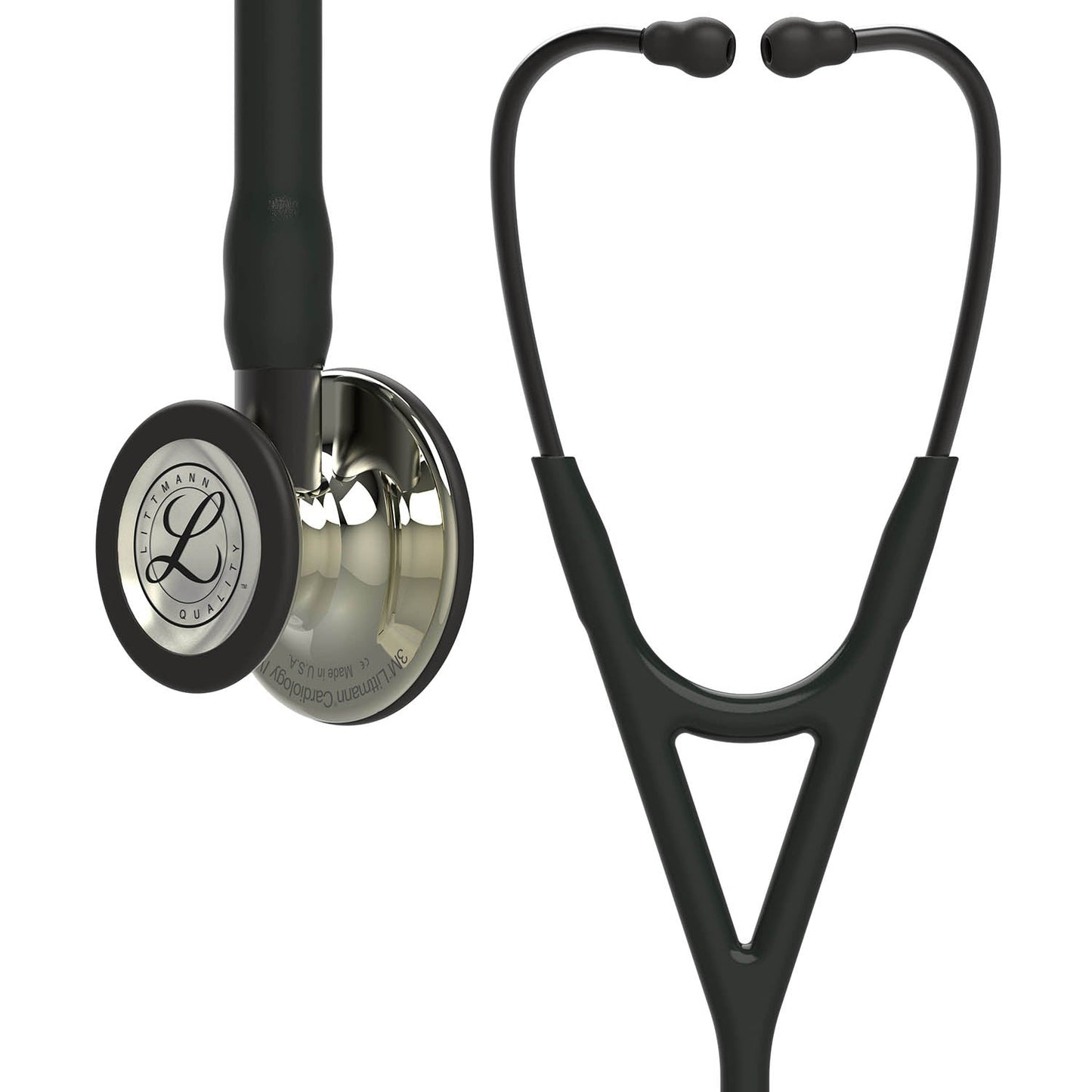 Dark Slate Gray 3M Littmann Cardiology IV Stethoscope - Black - Champagne Chestpiece - 6179