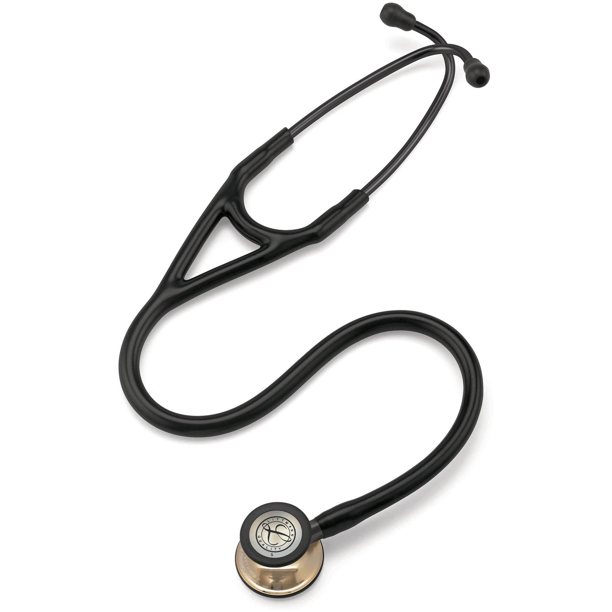 Light Gray 3M Littmann Cardiology IV Stethoscope - Black - Champagne Chestpiece - 6179