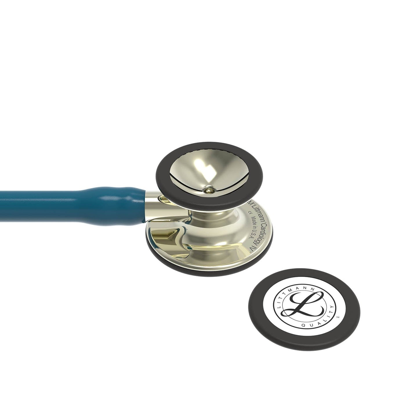 Dark Slate Gray Littmann Cardiology IV Diagnostic Stethoscope: Champagne & Caribbean Blue 6190