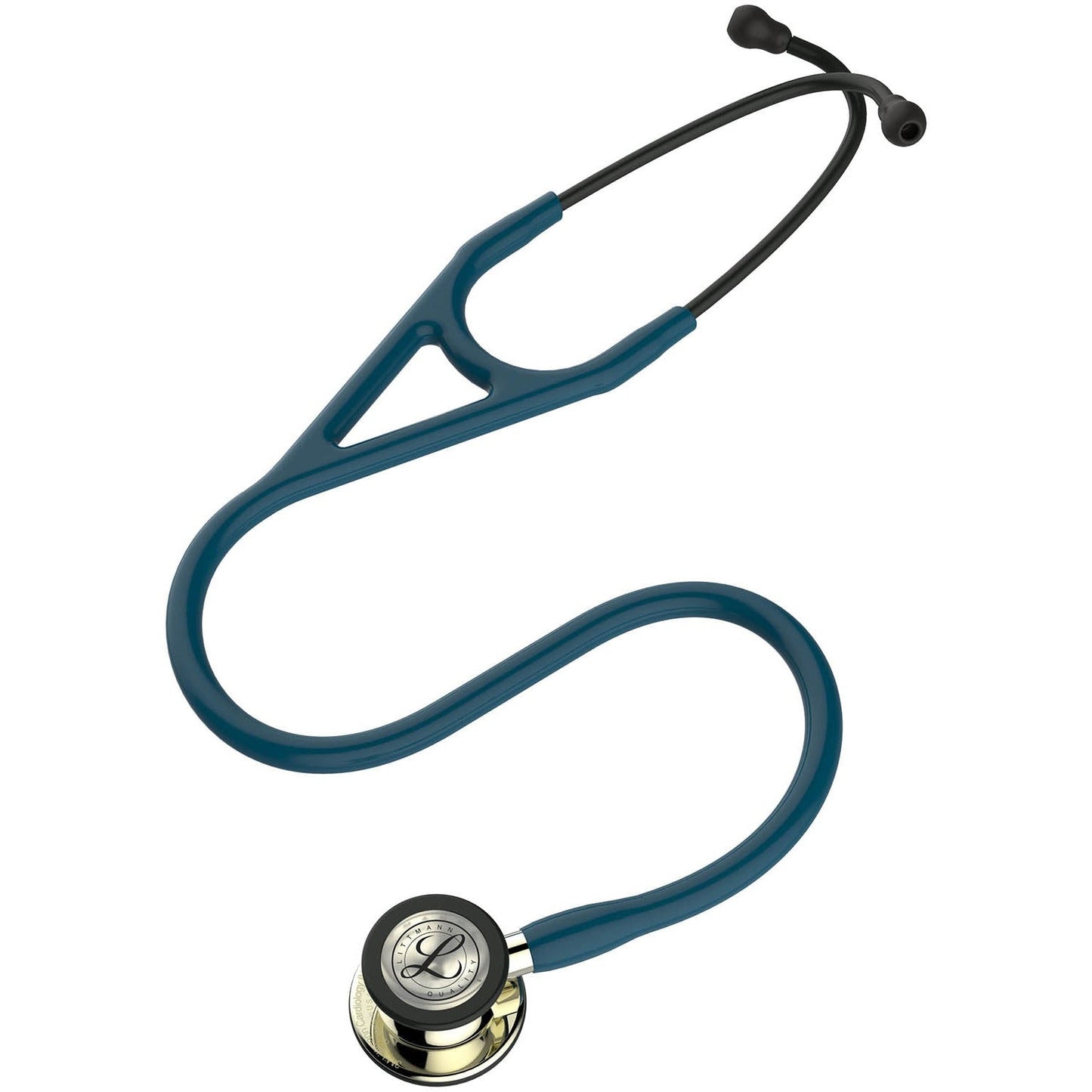 Dark Slate Gray Littmann Cardiology IV Diagnostic Stethoscope: Champagne & Caribbean Blue 6190