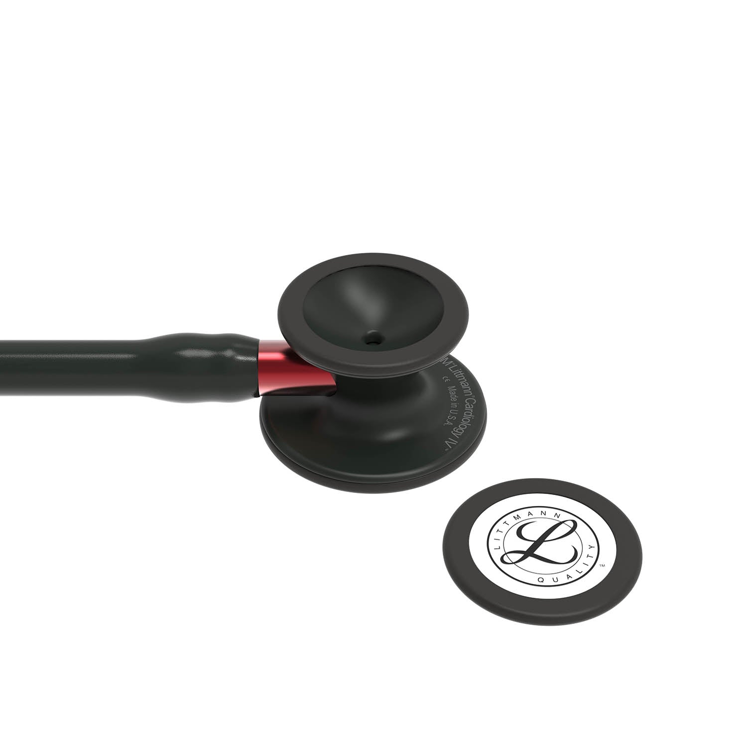 Dark Slate Gray Littmann Cardiology IV Diagnostic Stethoscope -  Black with Red stem - 6200