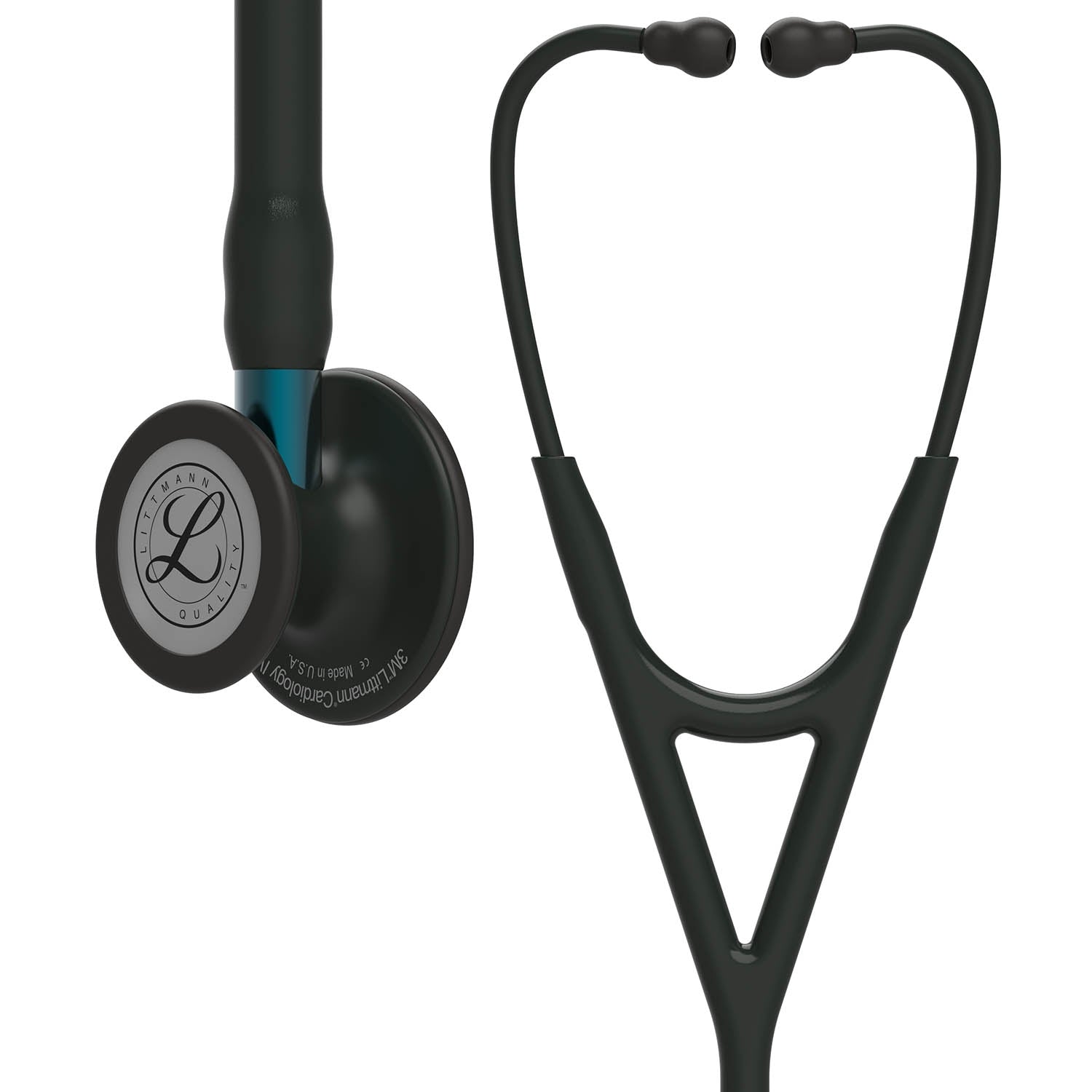 Dark Slate Gray Littmann Cardiology IV Diagnostic Stethoscope: Black & Black - Blue Stem 6201