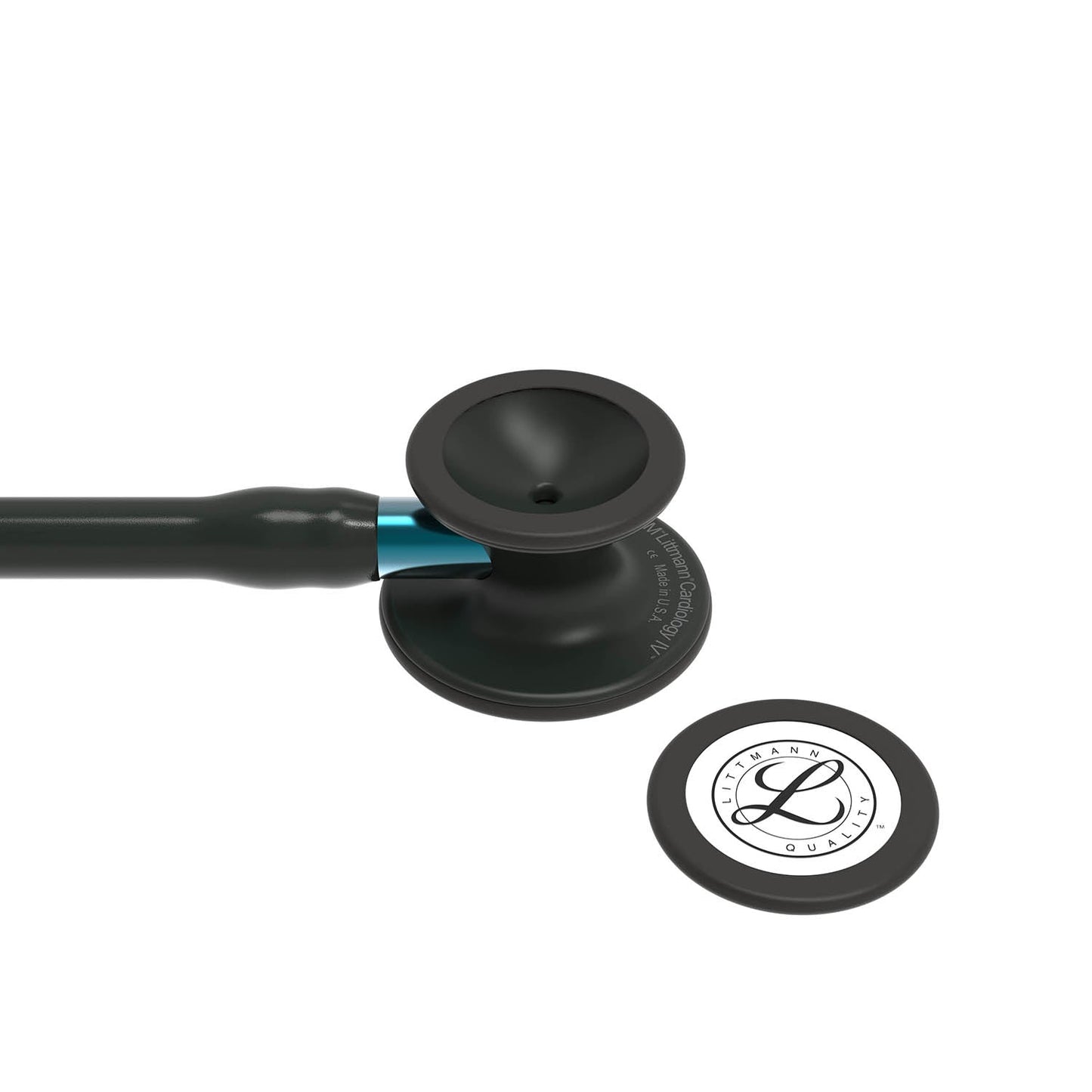 Dark Slate Gray Littmann Cardiology IV Diagnostic Stethoscope: Black & Black - Blue Stem 6201