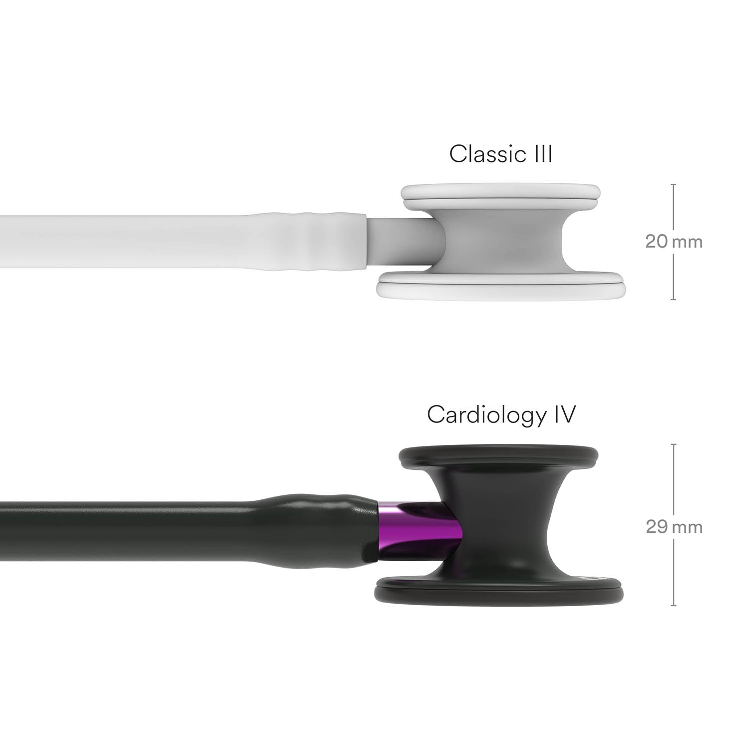 Dark Slate Gray Littmann - Cardiology IV  Stethoscope - Black Tube - Violet Stem - Black Chest Piece - 6203