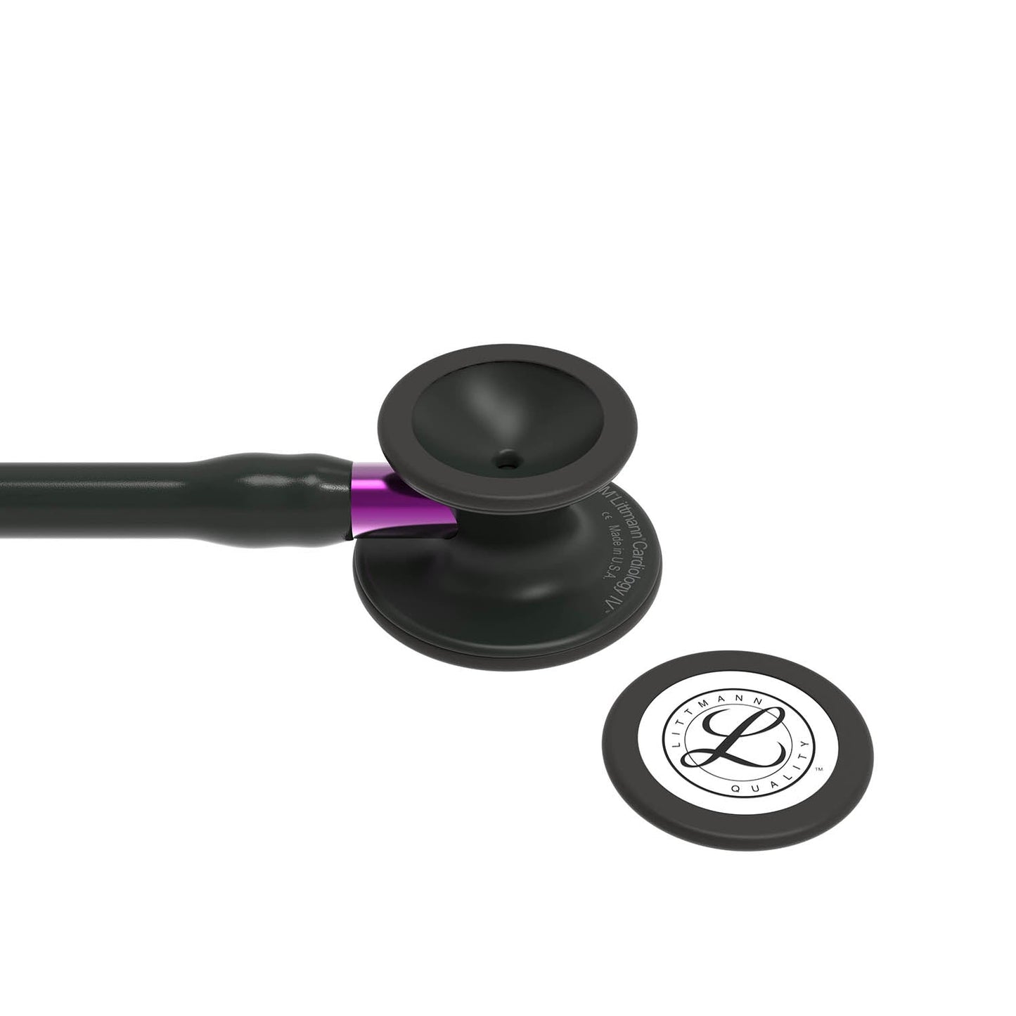 Dark Slate Gray Littmann - Cardiology IV  Stethoscope - Black Tube - Violet Stem - Black Chest Piece - 6203