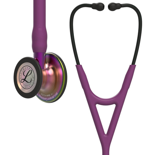 Dim Gray Littmann Cardiology IV Diagnostic Stethoscope: Rainbow & Plum - Violet Stem 6205