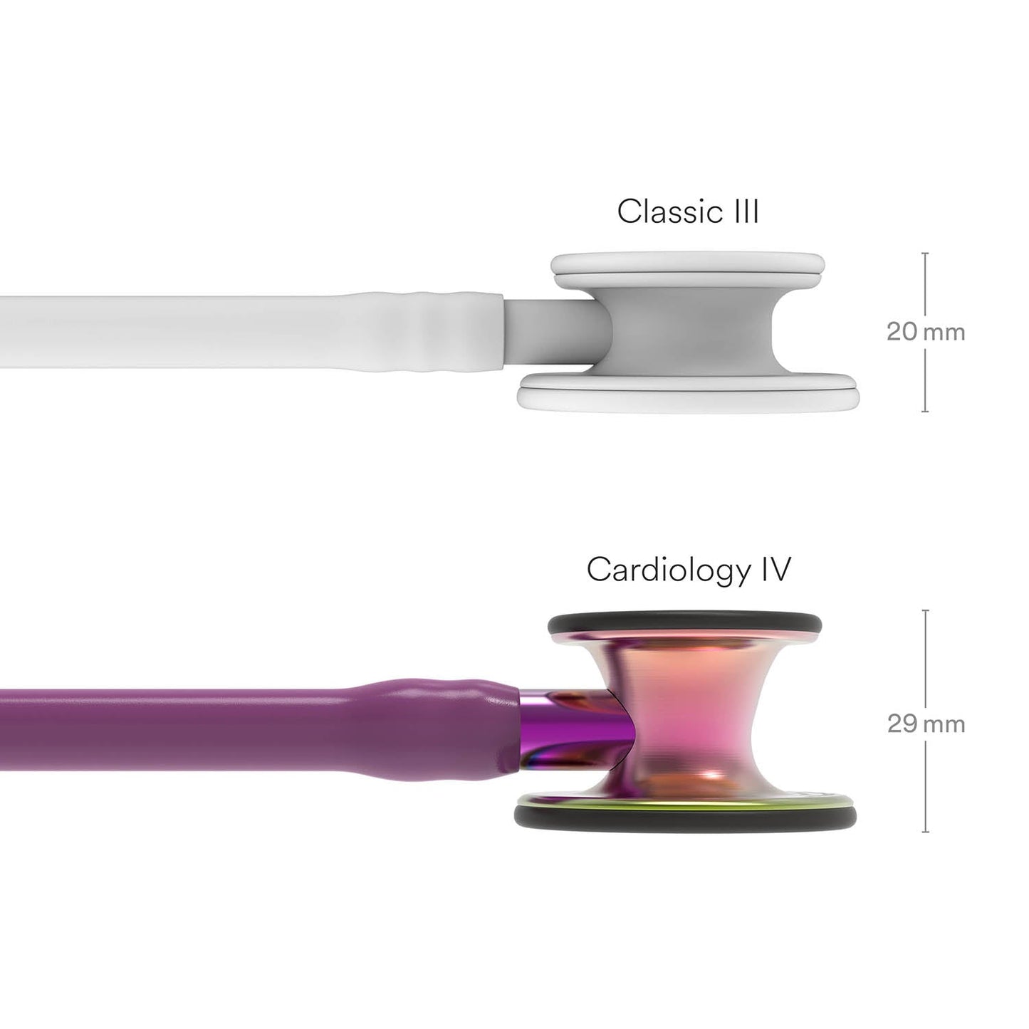 Gray Littmann Cardiology IV Diagnostic Stethoscope: Rainbow & Plum - Violet Stem 6205