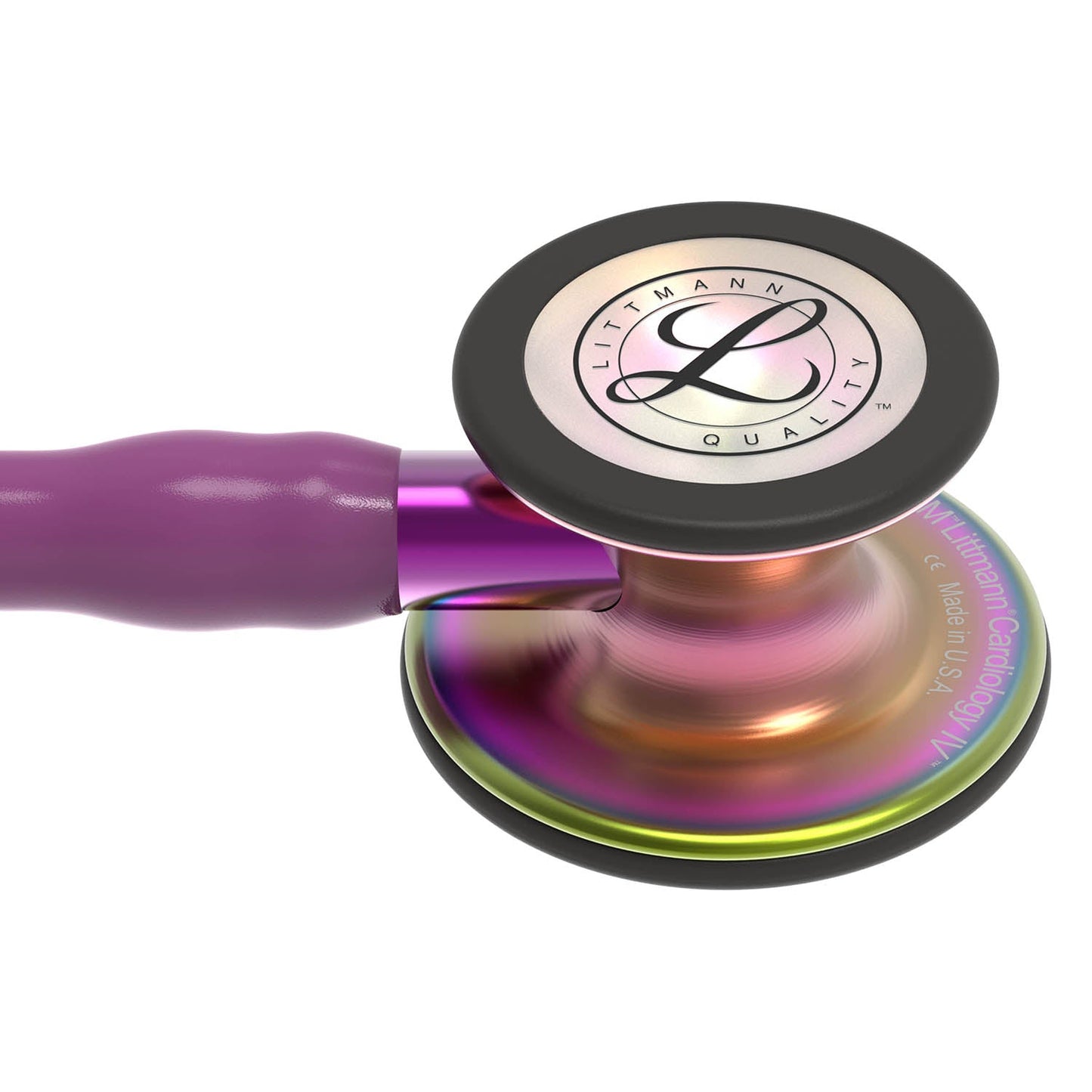 Dim Gray Littmann Cardiology IV Diagnostic Stethoscope: Rainbow & Plum - Violet Stem 6205