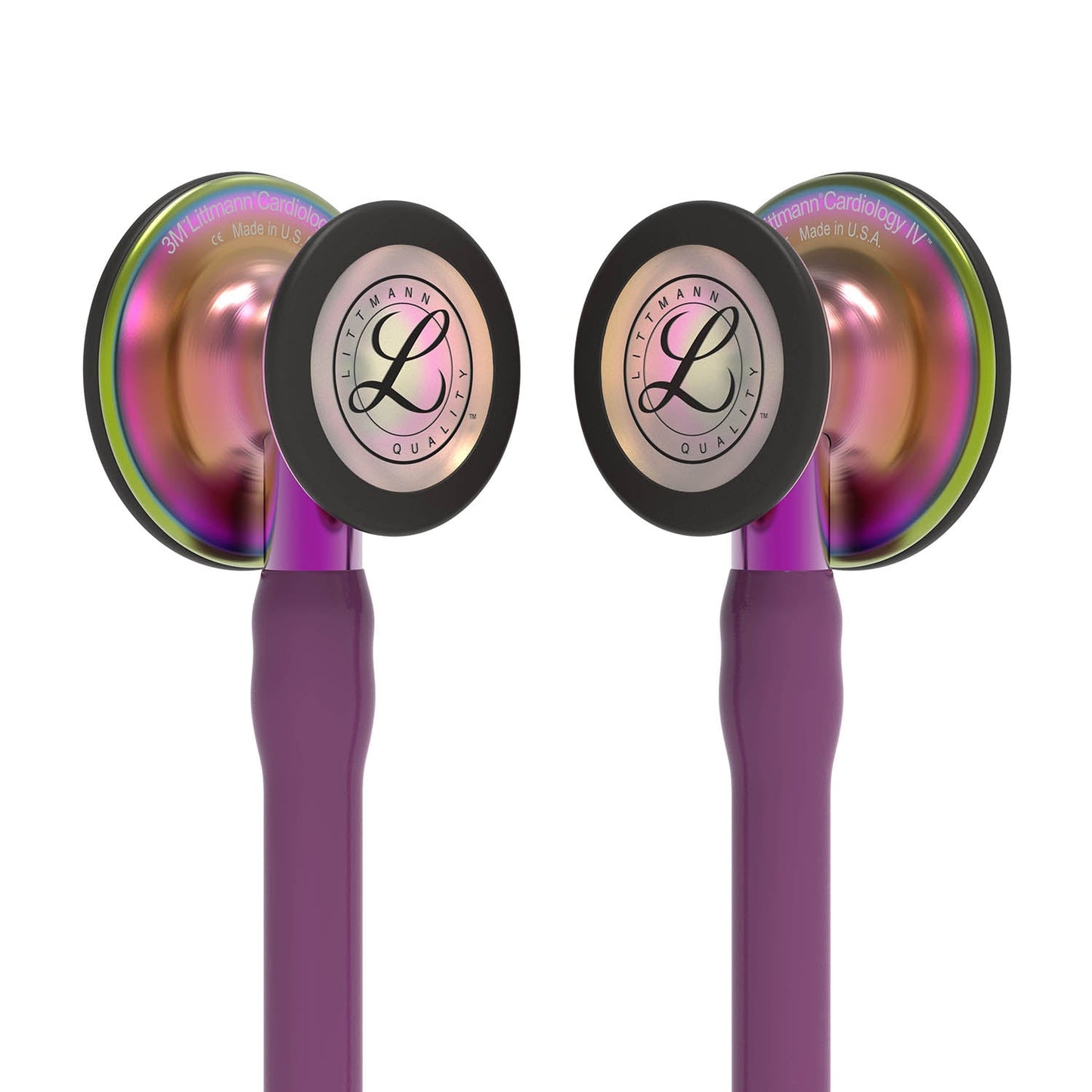 Dim Gray Littmann Cardiology IV Diagnostic Stethoscope: Rainbow & Plum - Violet Stem 6205