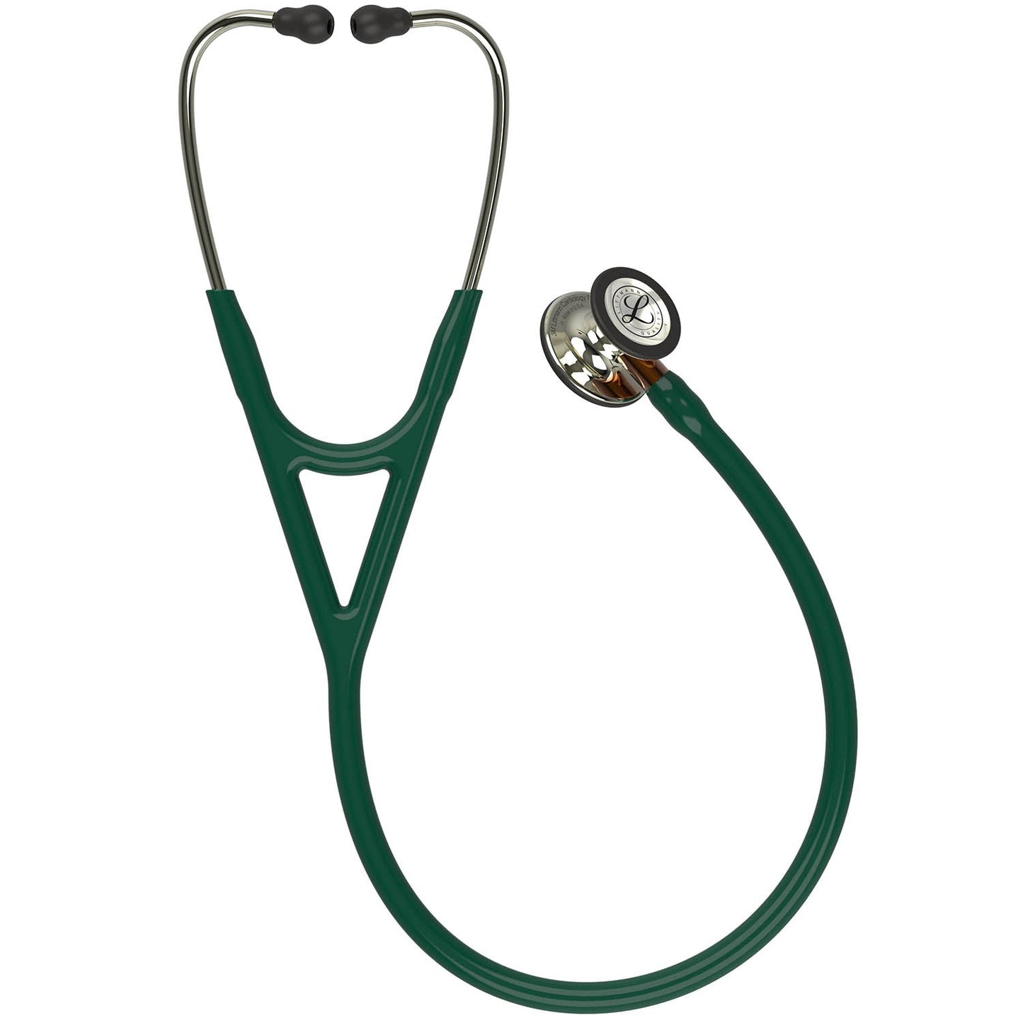 Dark Slate Gray Littmann Cardiology IV Diagnostic Stethoscope: Polished Champagne & Hunter Green - Orange Stem 6206