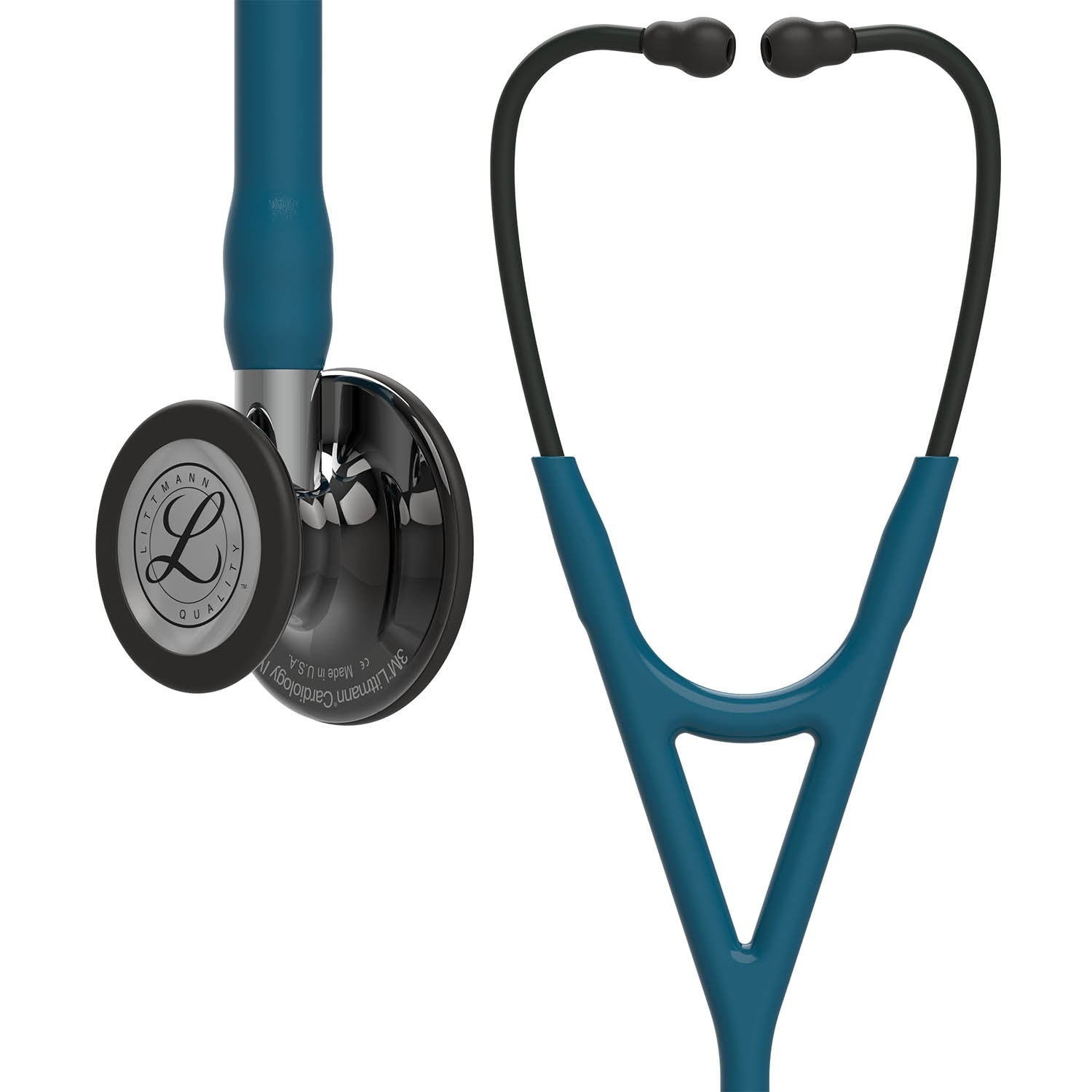 Dark Slate Gray Littmann Cardiology IV Diagnostic Stethoscope: Smoke & Caribbean Blue - Mirror Stem 6234