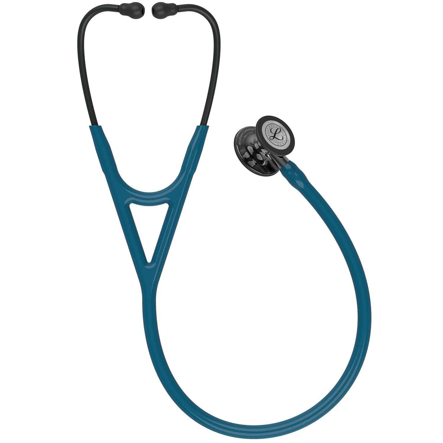 Dark Slate Gray Littmann Cardiology IV Diagnostic Stethoscope: Smoke & Caribbean Blue - Mirror Stem 6234