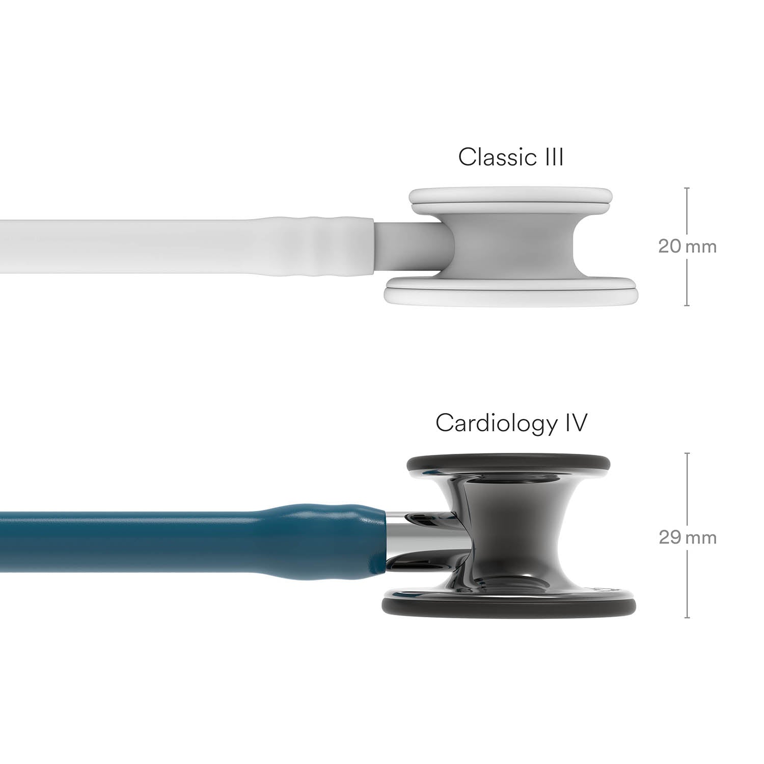 Light Gray Littmann Cardiology IV Diagnostic Stethoscope: Smoke & Caribbean Blue - Mirror Stem 6234