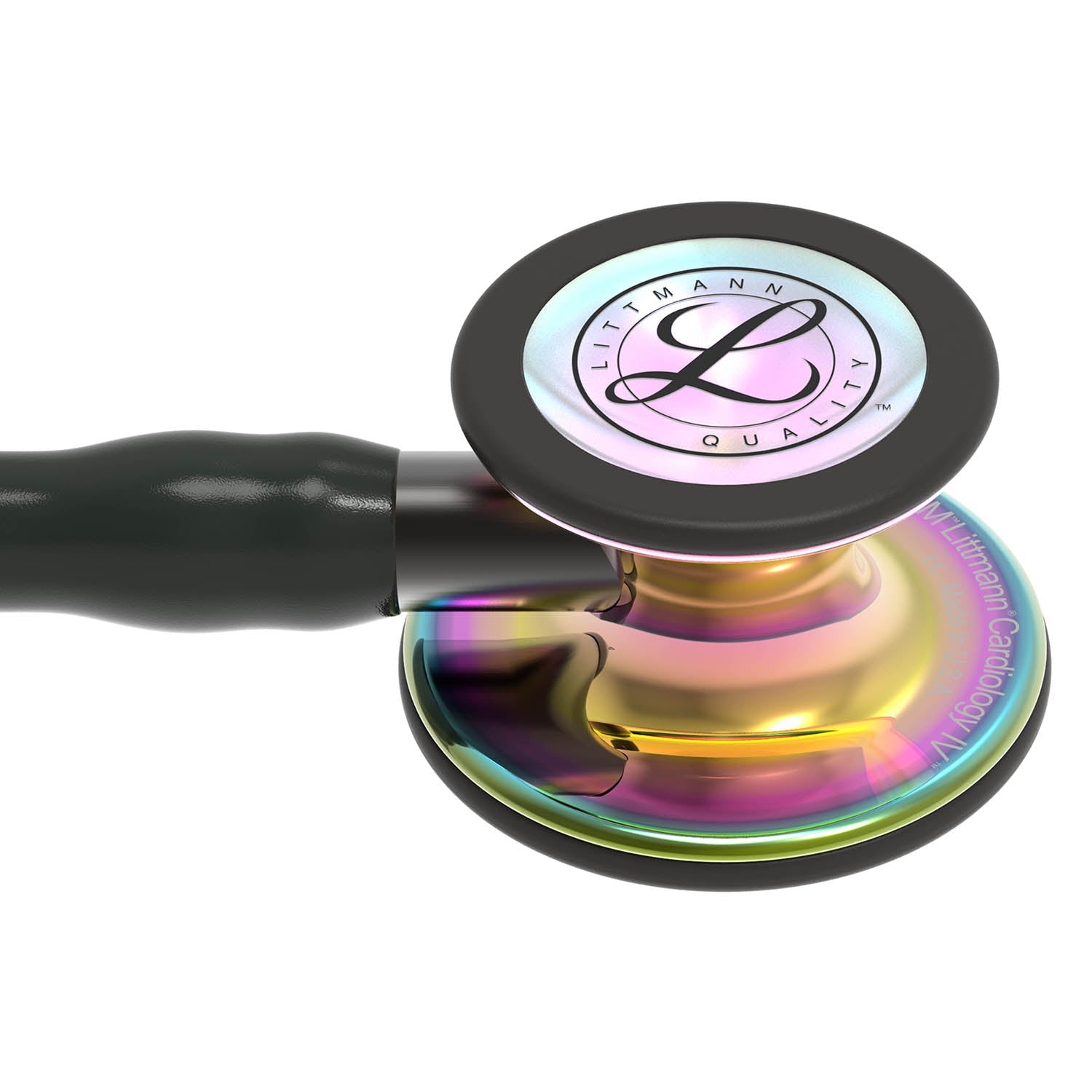 Dark Slate Gray Littmann Cardiology IV Diagnostic Stethoscope: High Polish Rainbow & Black - Smoke Stem 6240