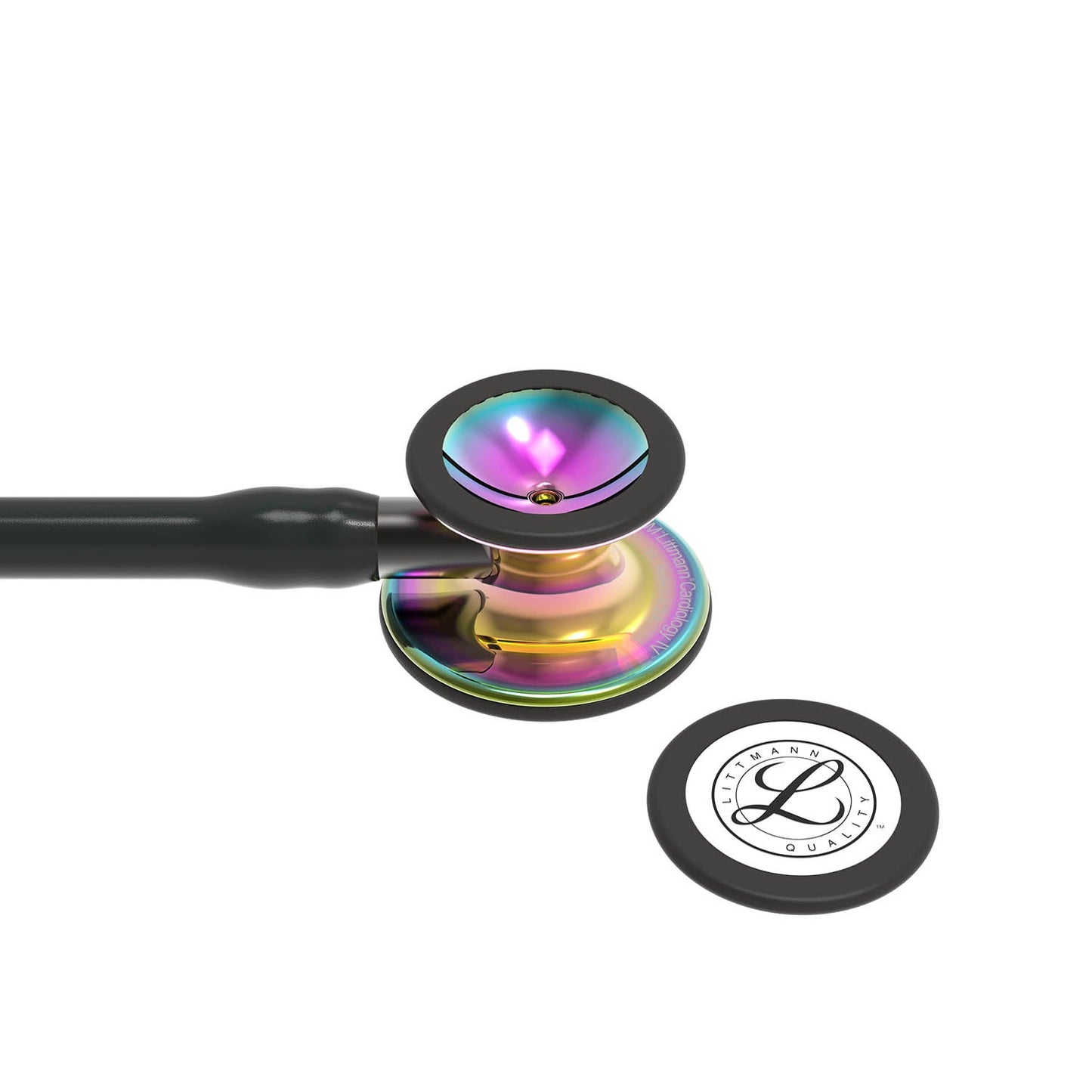 Dark Slate Gray Littmann Cardiology IV Diagnostic Stethoscope: High Polish Rainbow & Black - Smoke Stem 6240