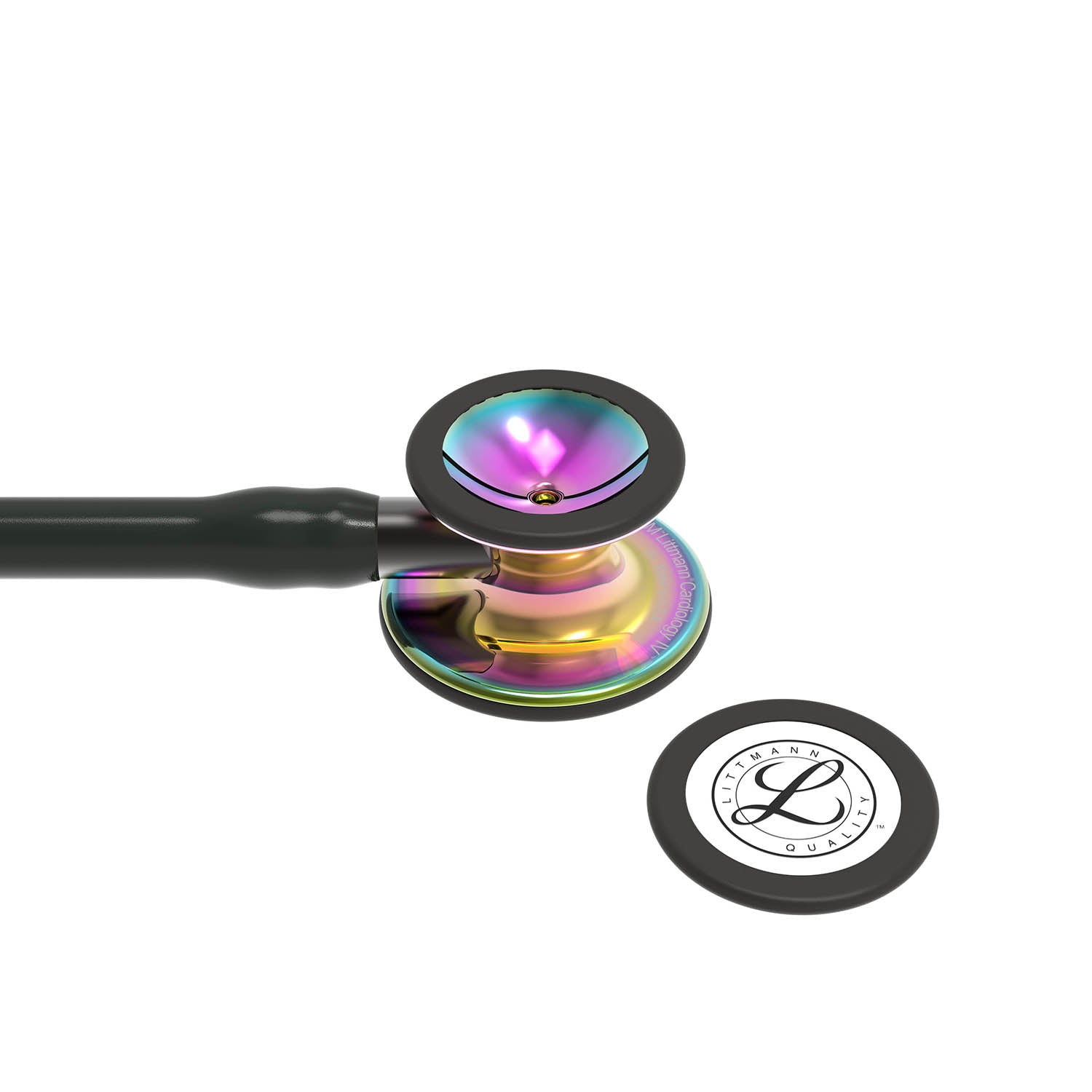 Dark Slate Gray Littmann Cardiology IV Diagnostic Stethoscope: High Polish Rainbow & Black - Smoke Stem 6240