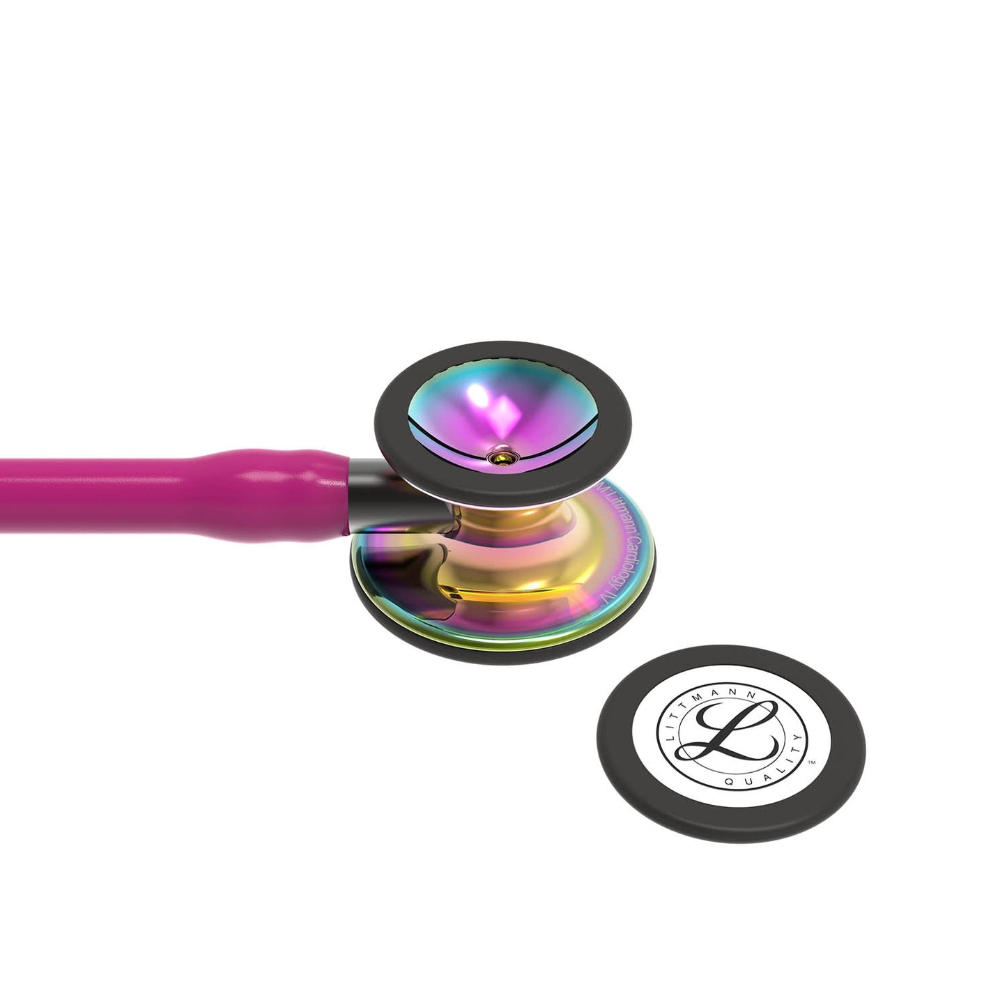 Dim Gray Littmann Cardiology IV Diagnostic Stethoscope: High Polish Rainbow & Raspberry - Smoke Stem 6241